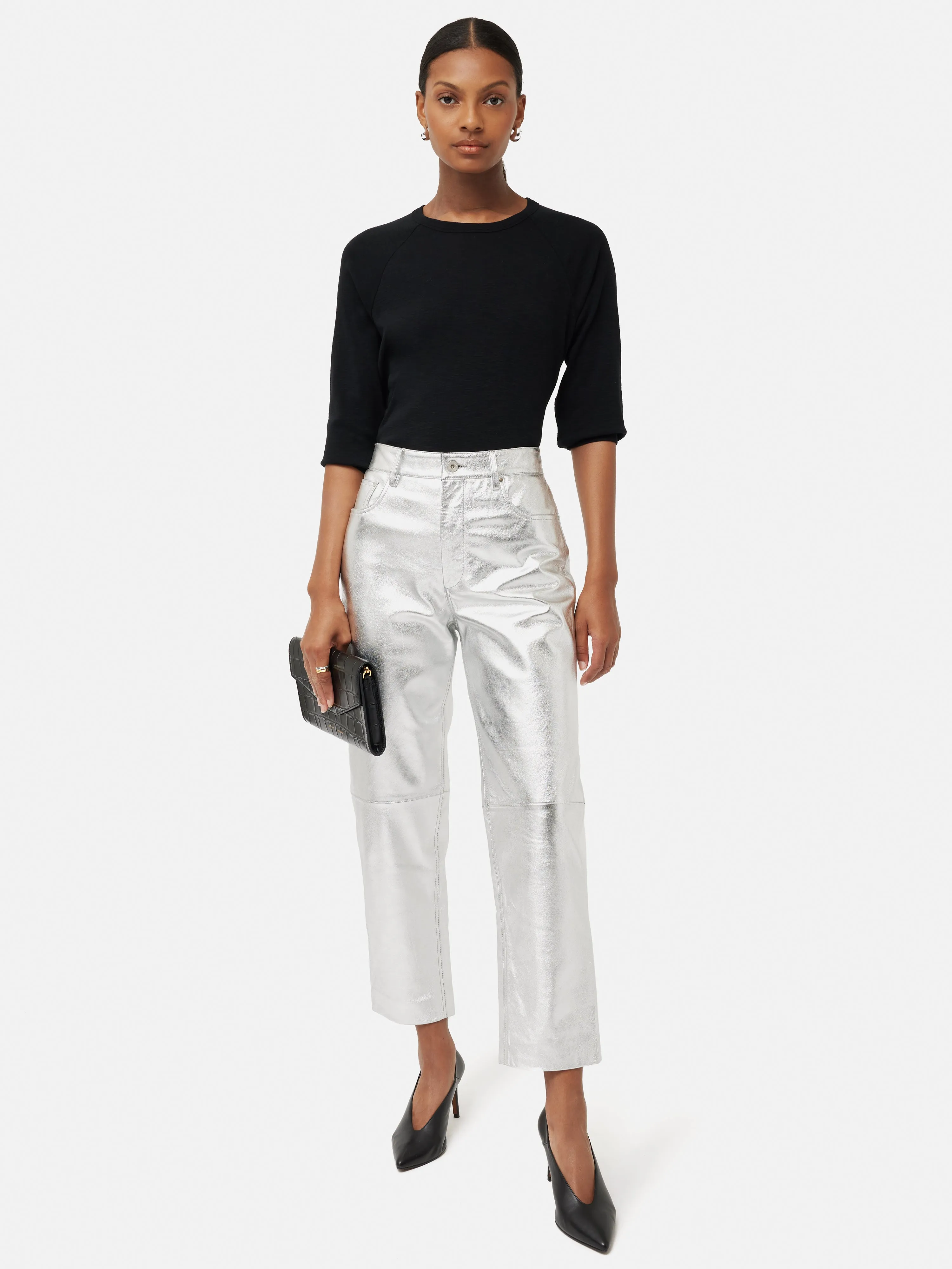 Cotton Luxe Raglan Tee | Black sold by Jigsaw product image thumbnail 3