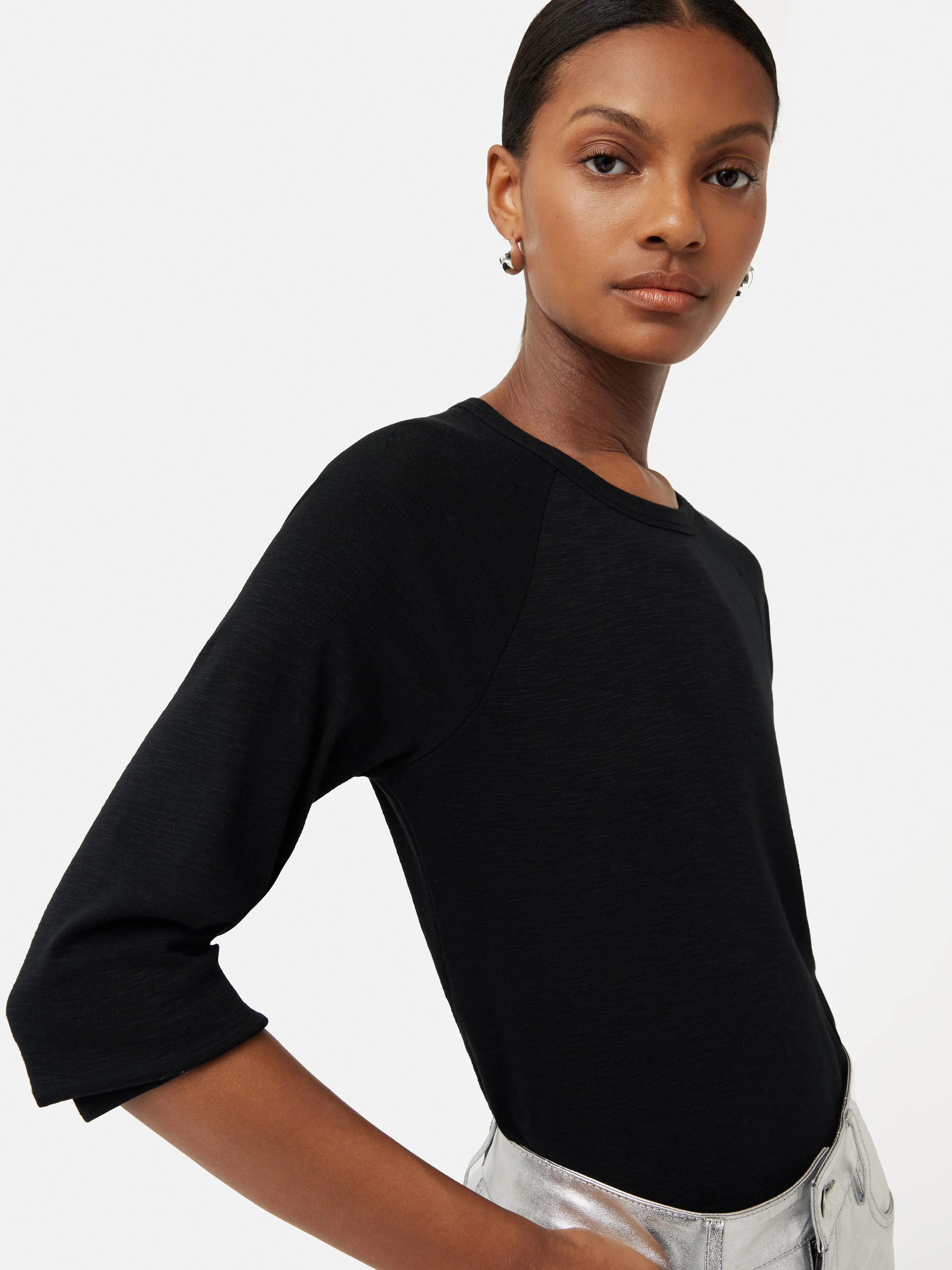 Cotton Luxe Raglan Tee | Black sold by Jigsaw product image thumbnail 2