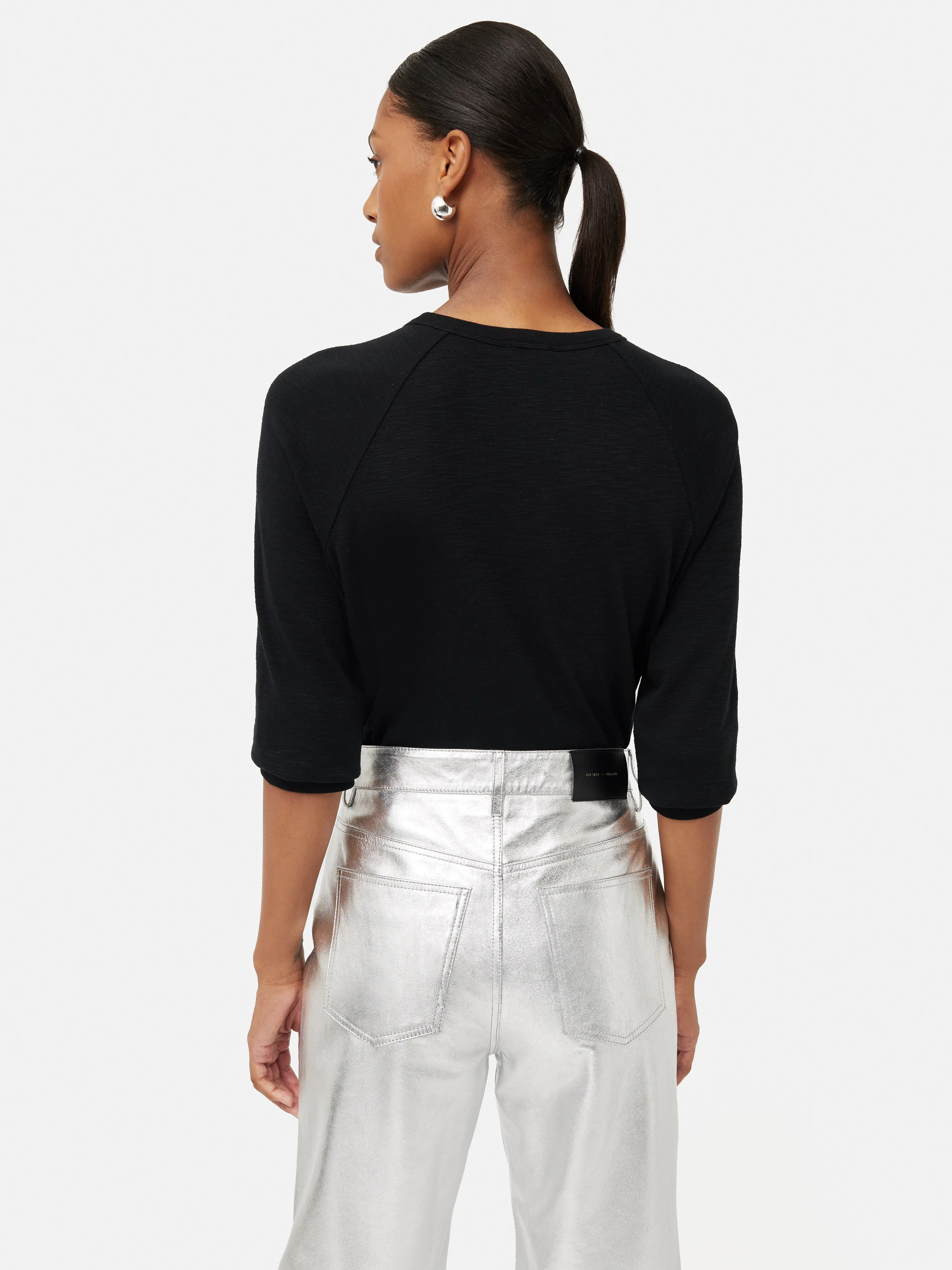 Cotton Luxe Raglan Tee | Black sold by Jigsaw product image thumbnail 5