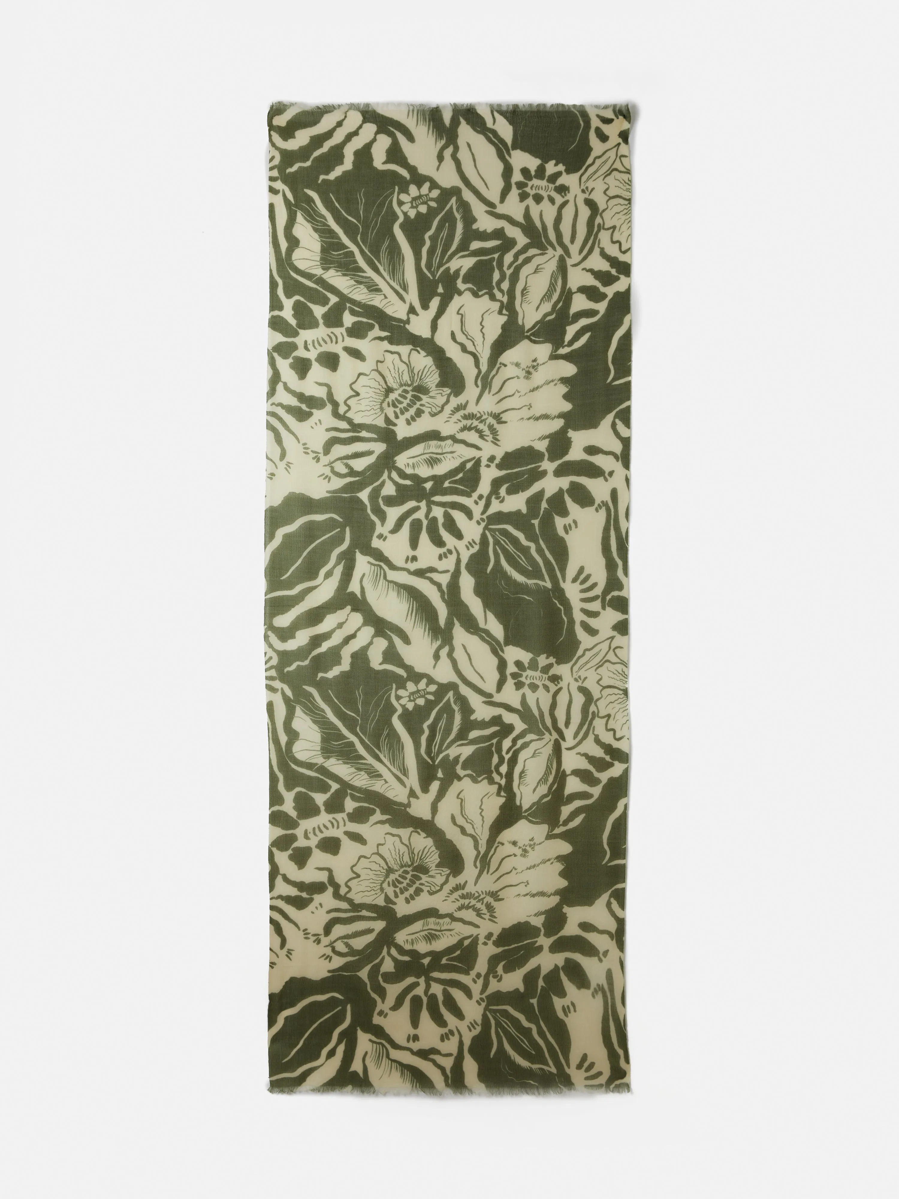 Strokes Floral Gauze Scarf | Green sold by Jigsaw product image thumbnail 4