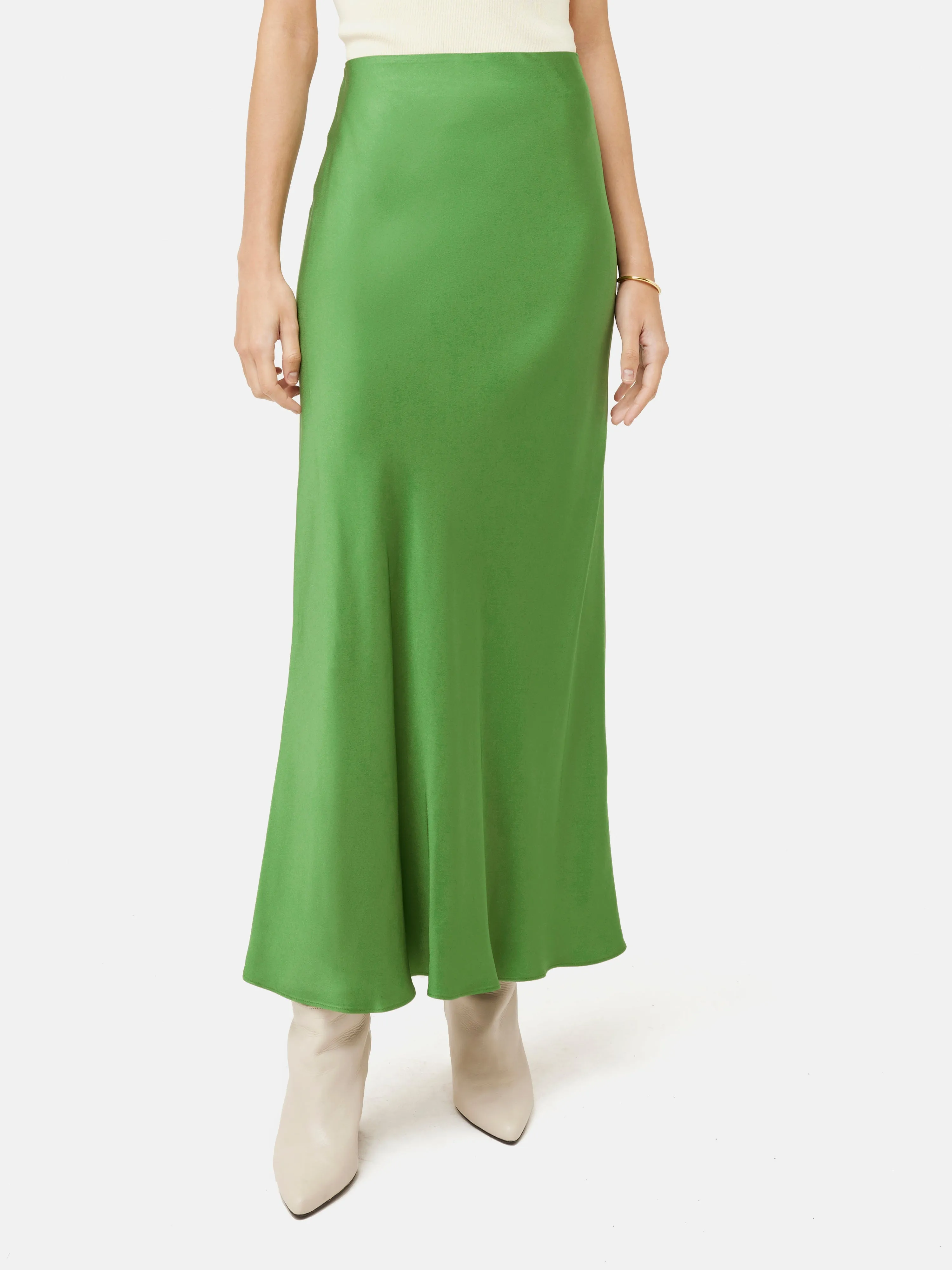 Bias Cut Maxi Skirt | Green sold by Jigsaw product image thumbnail 5