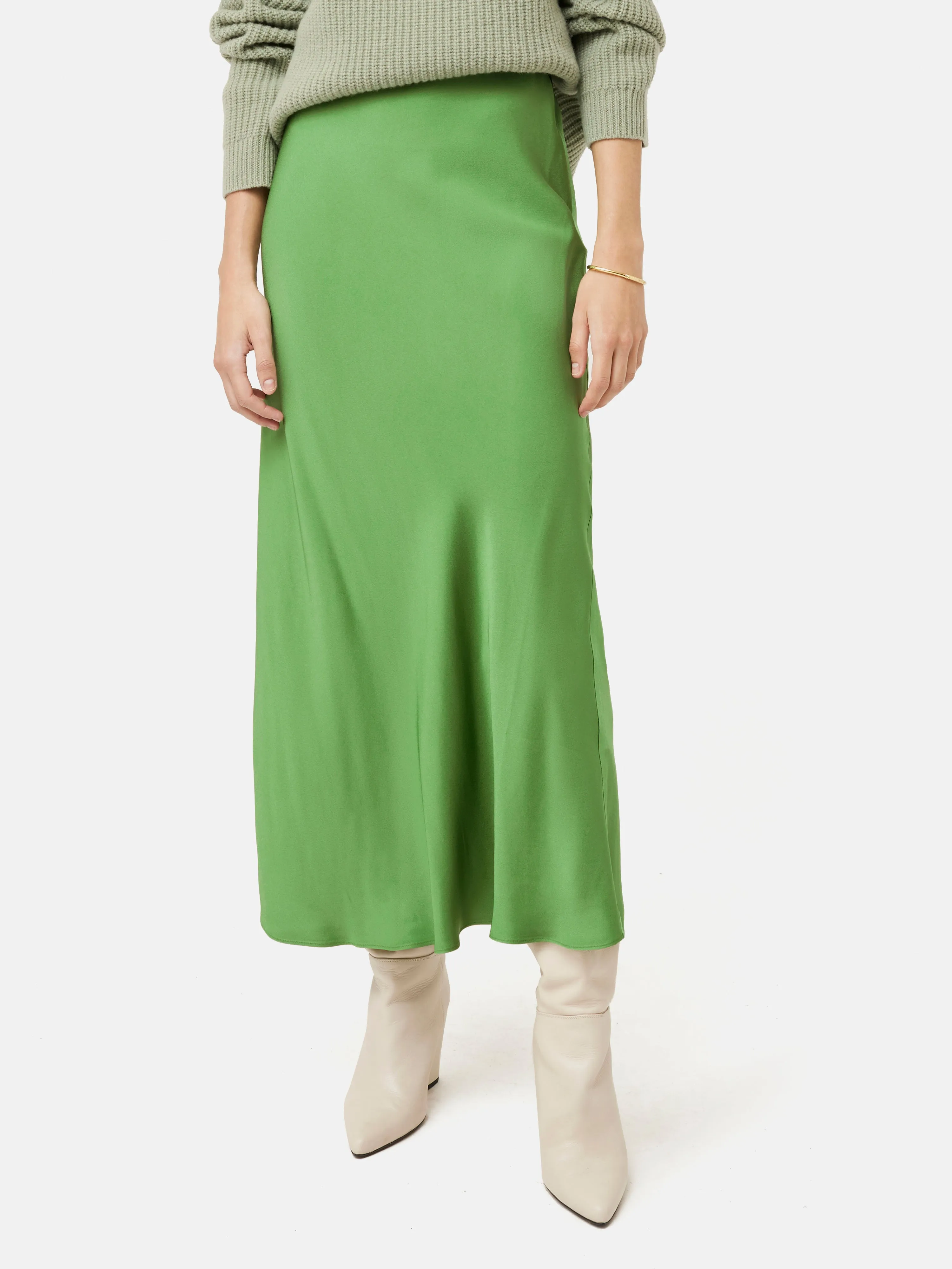 Bias Cut Maxi Skirt | Green sold by Jigsaw product image thumbnail 2