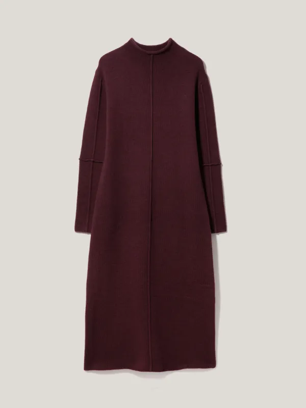 Compact Wool Line Dress | Burgundy sold by Jigsaw
