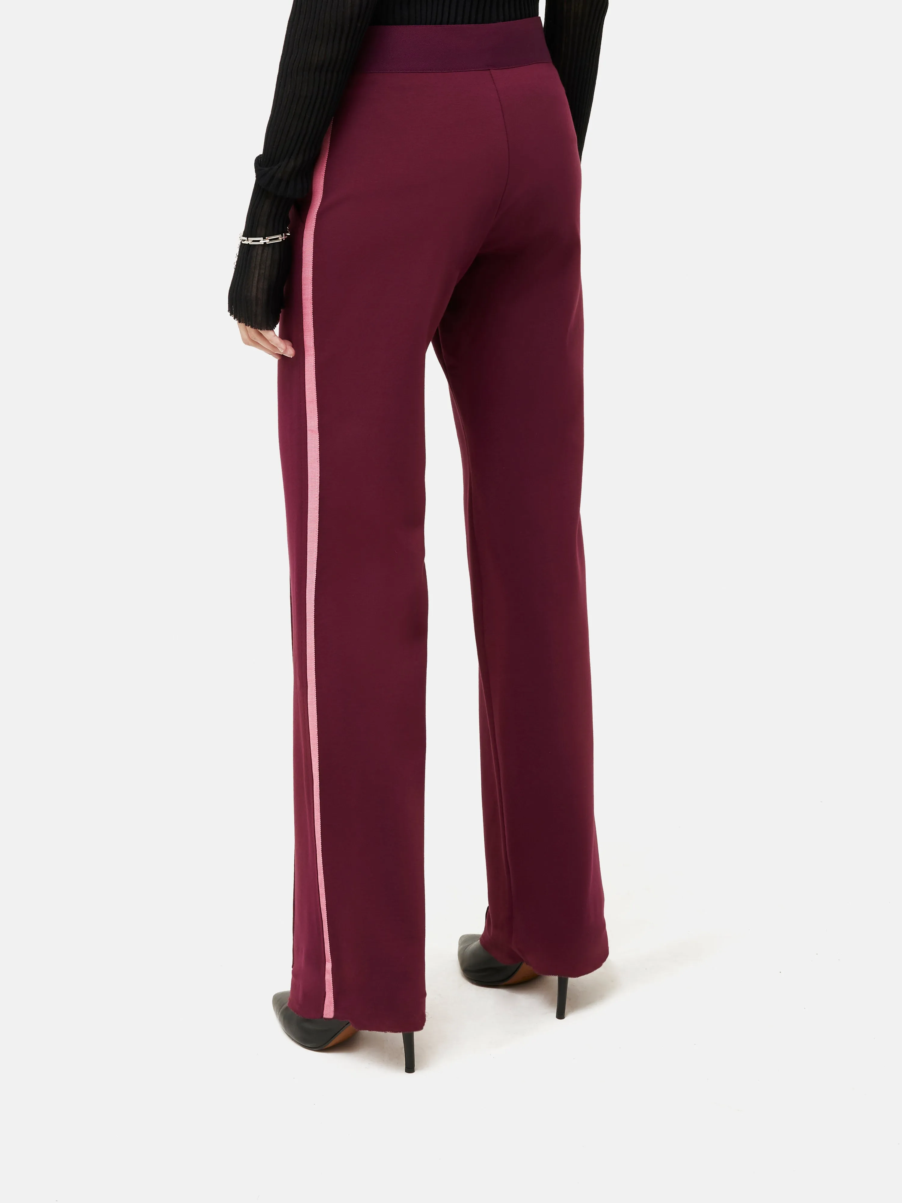 Ponte Jersey Trouser | Burgundy sold by Jigsaw product image thumbnail 4