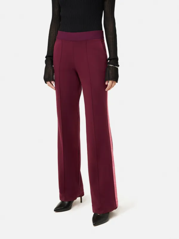 Ponte Jersey Trouser | Burgundy sold by Jigsaw