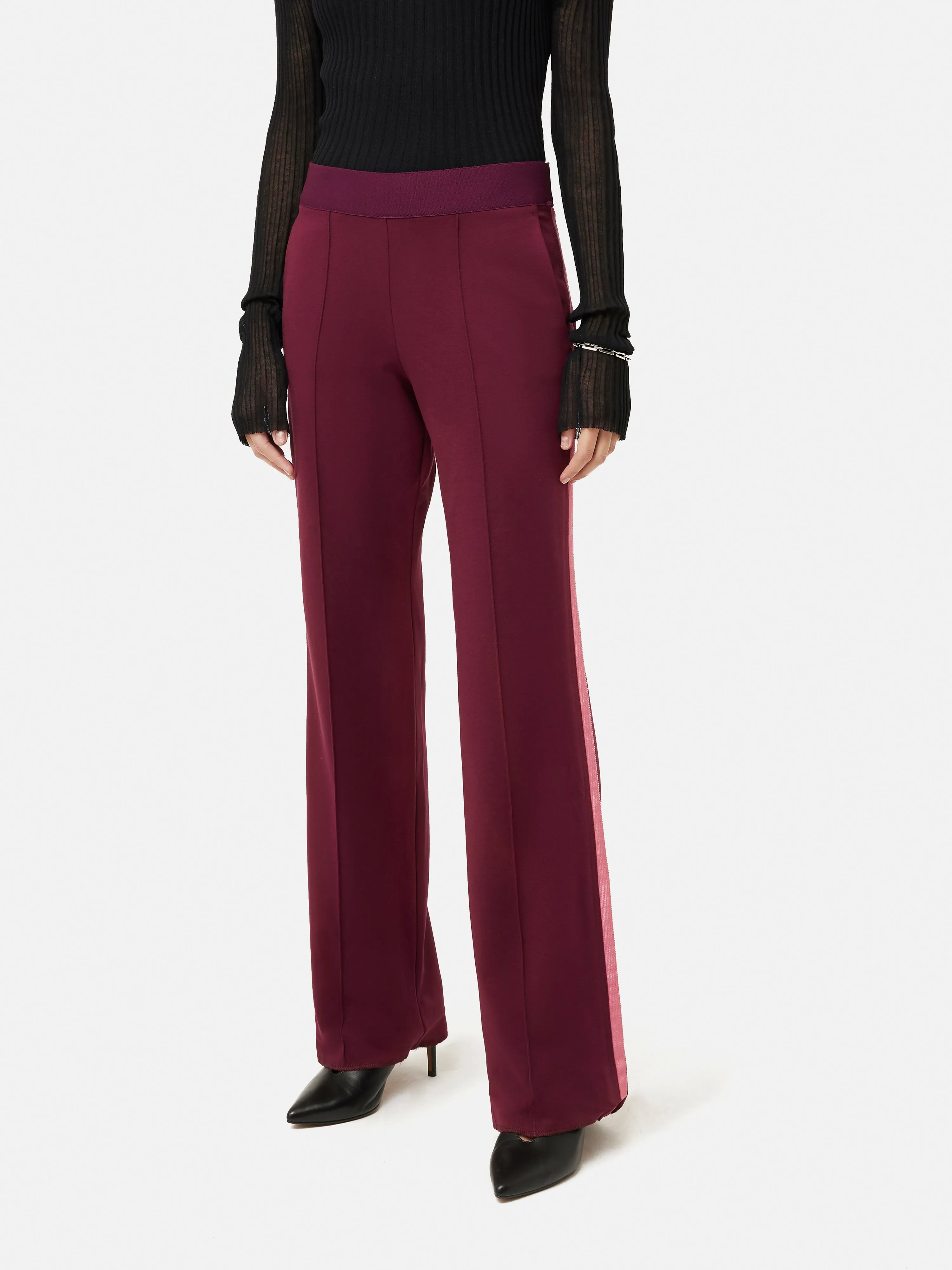 Ponte Jersey Trouser | Burgundy sold by Jigsaw