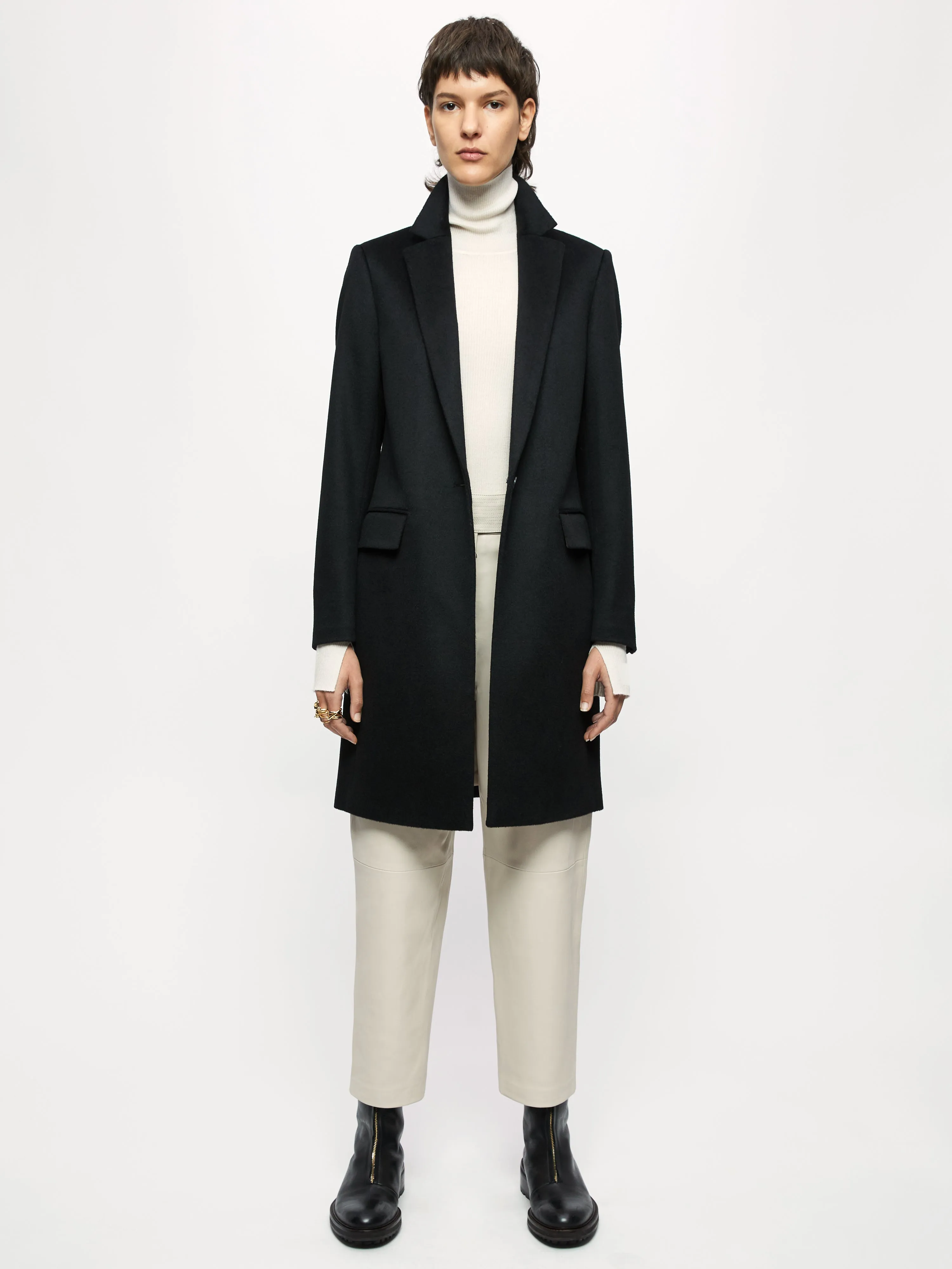 Relaxed City Coat | Black sold by Jigsaw