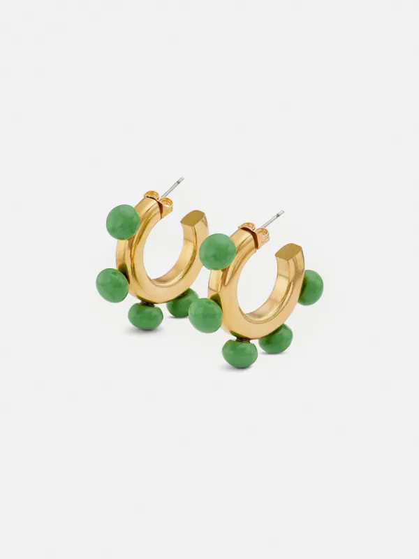 Ball Hoop Earring | Green sold by Jigsaw