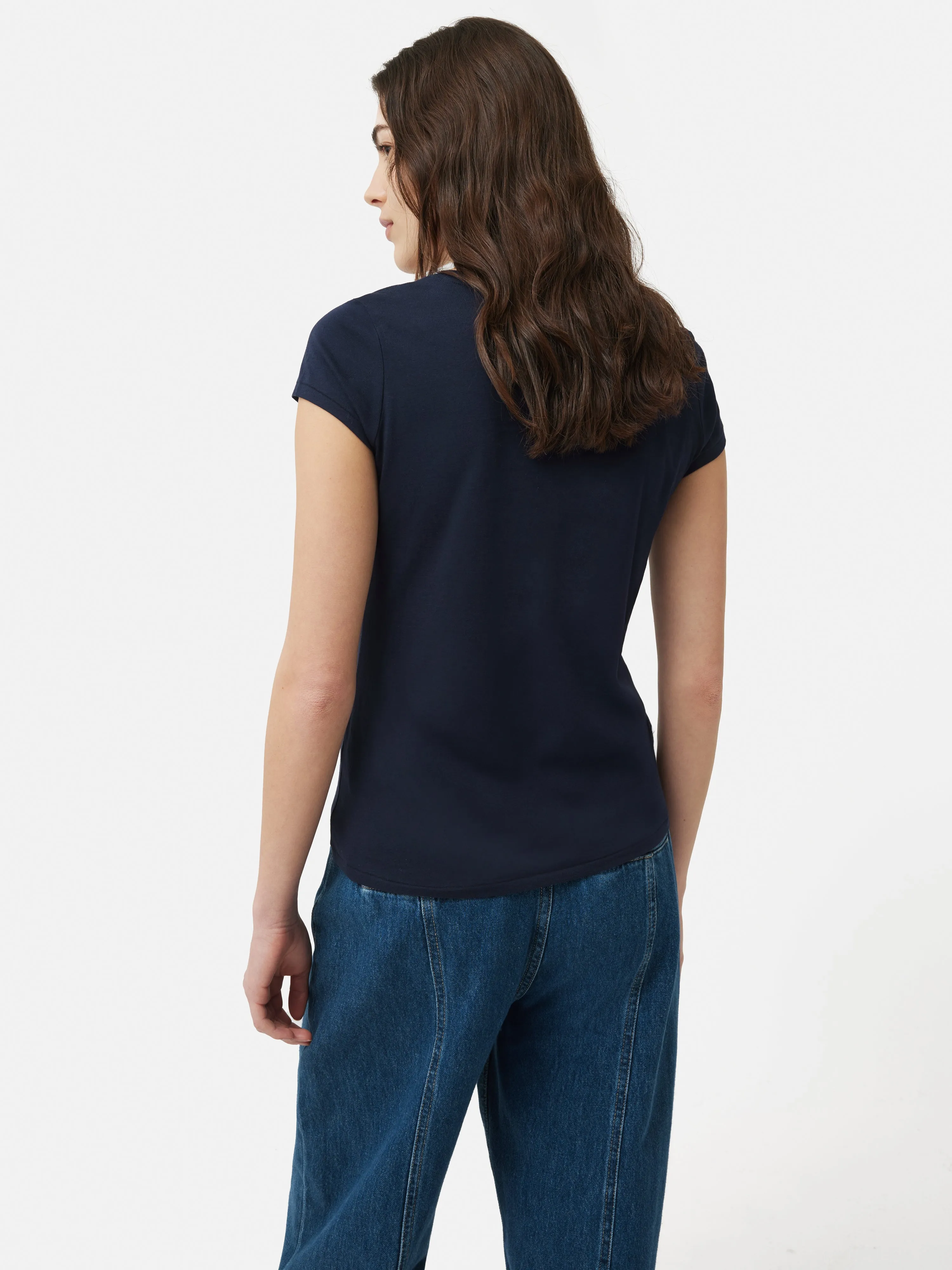Supima Cotton Scoop Neck Tee | Navy sold by Jigsaw product image thumbnail 5