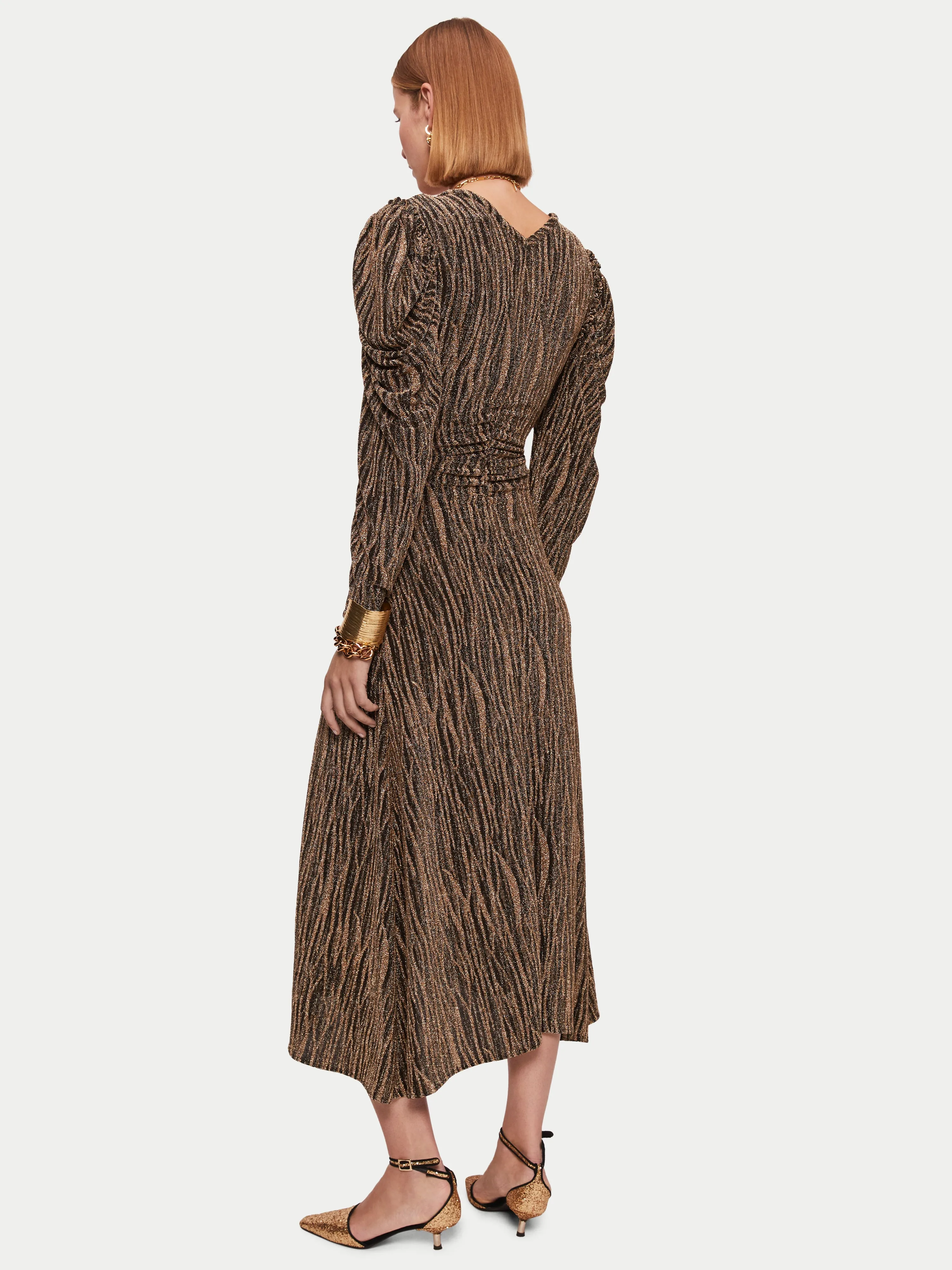 Sparkle Jersey Ruched Dress | Gold sold by Jigsaw product image thumbnail 5