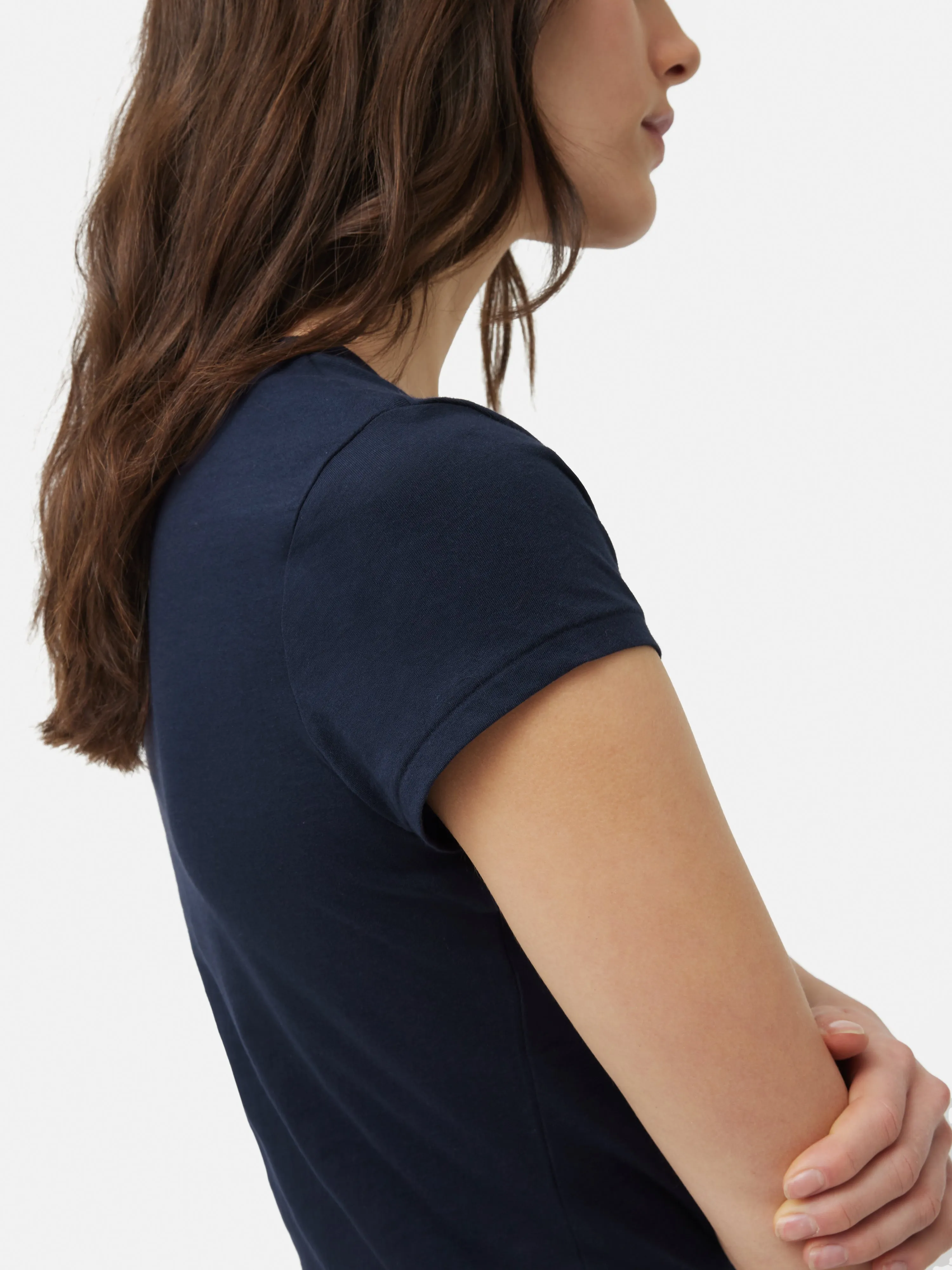 Supima Cotton Scoop Neck Tee | Navy sold by Jigsaw product image thumbnail 2
