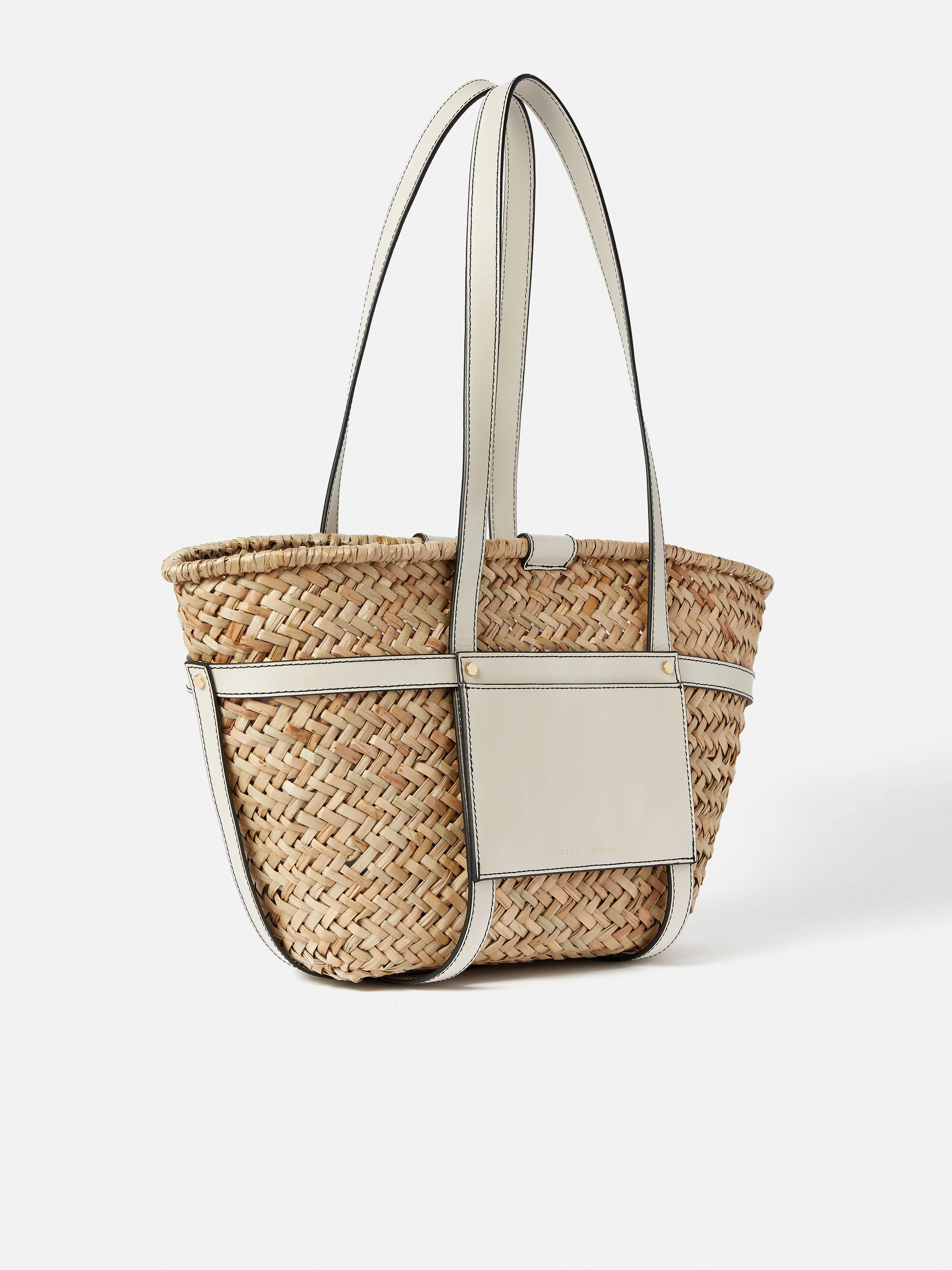 Broadwell Straw Leather Bag | White sold by Jigsaw product image thumbnail 4