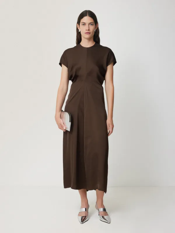 Satin Crepe Midi Dress | Brown sold by Jigsaw