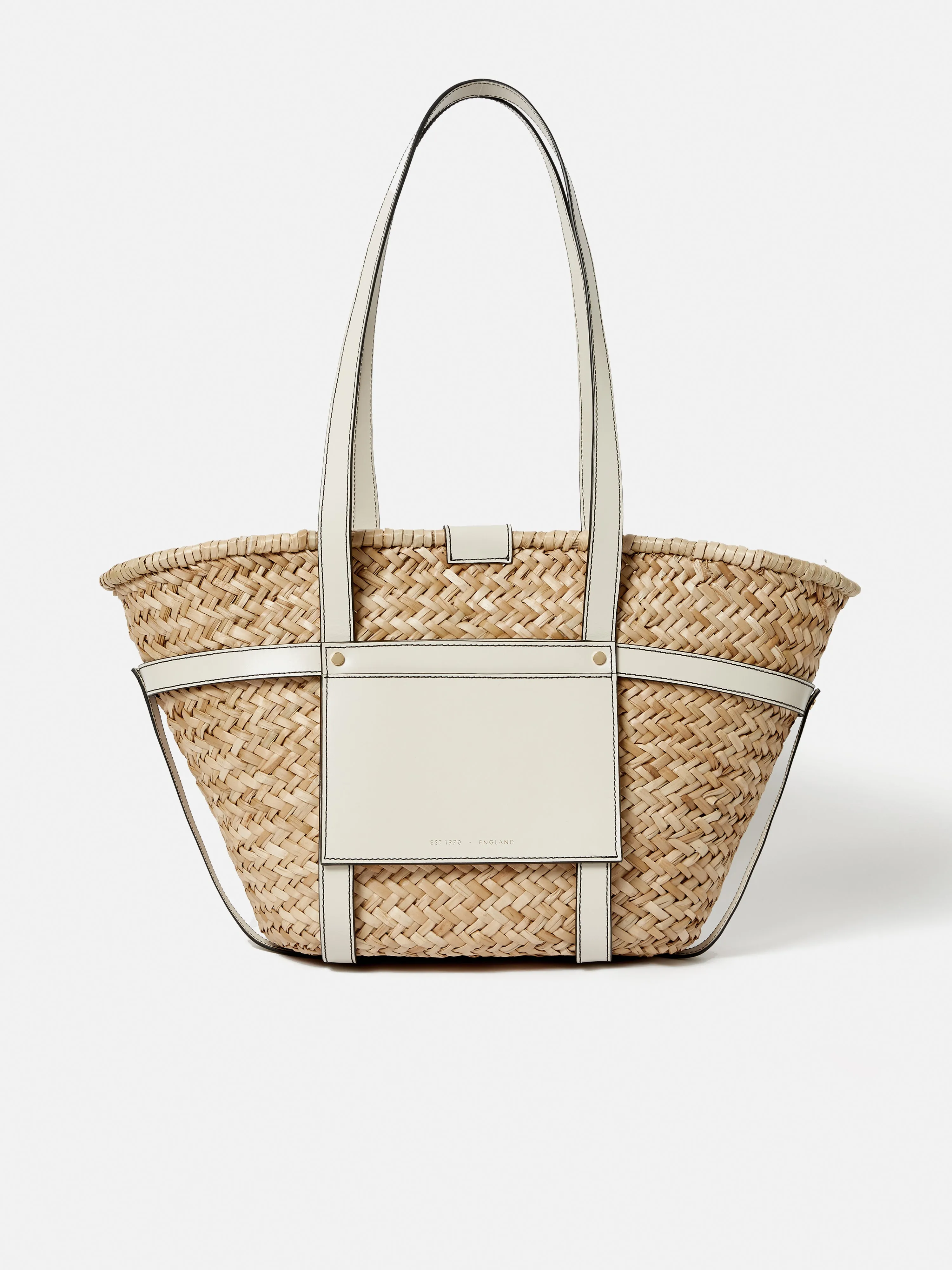 Broadwell Straw Leather Bag | White sold by Jigsaw