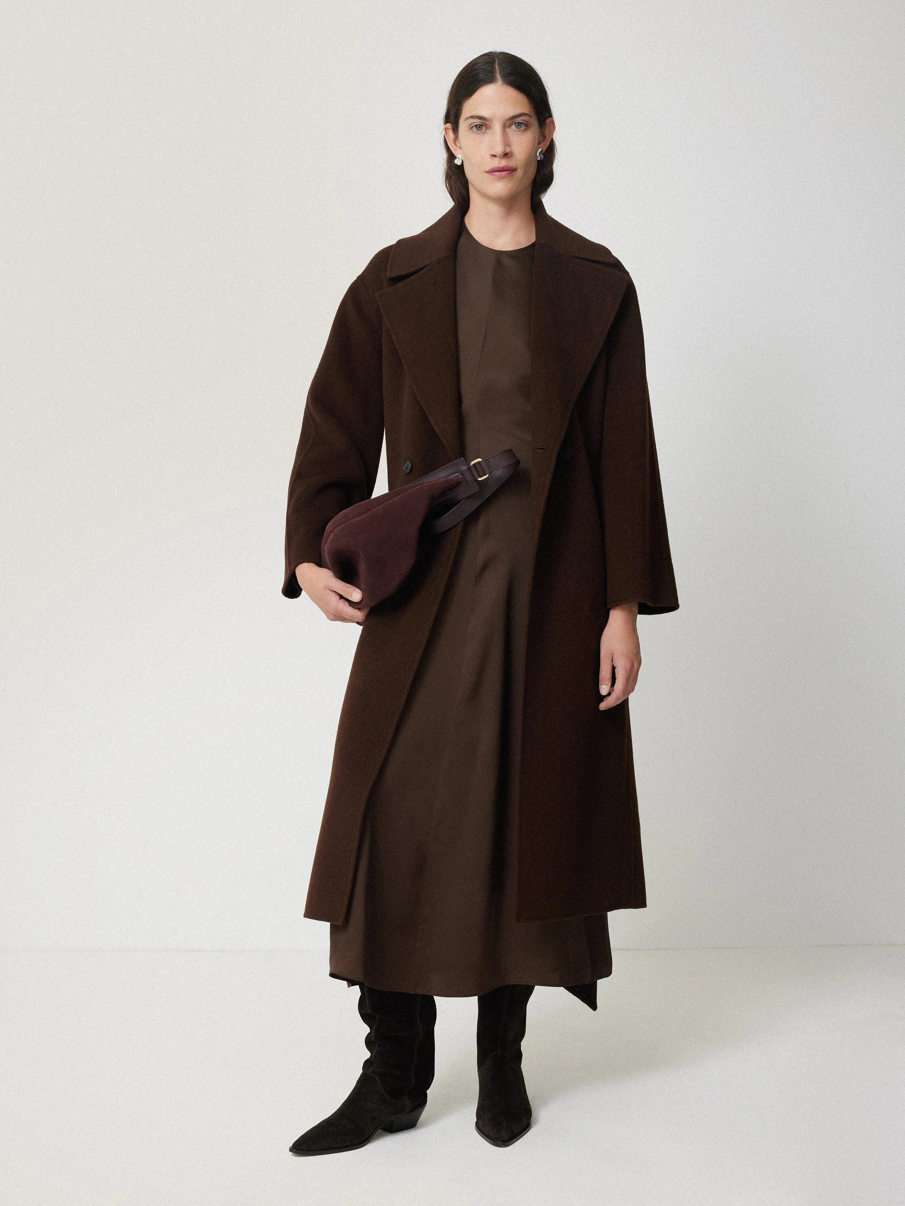 Satin Crepe Midi Dress | Brown sold by Jigsaw product image thumbnail 5