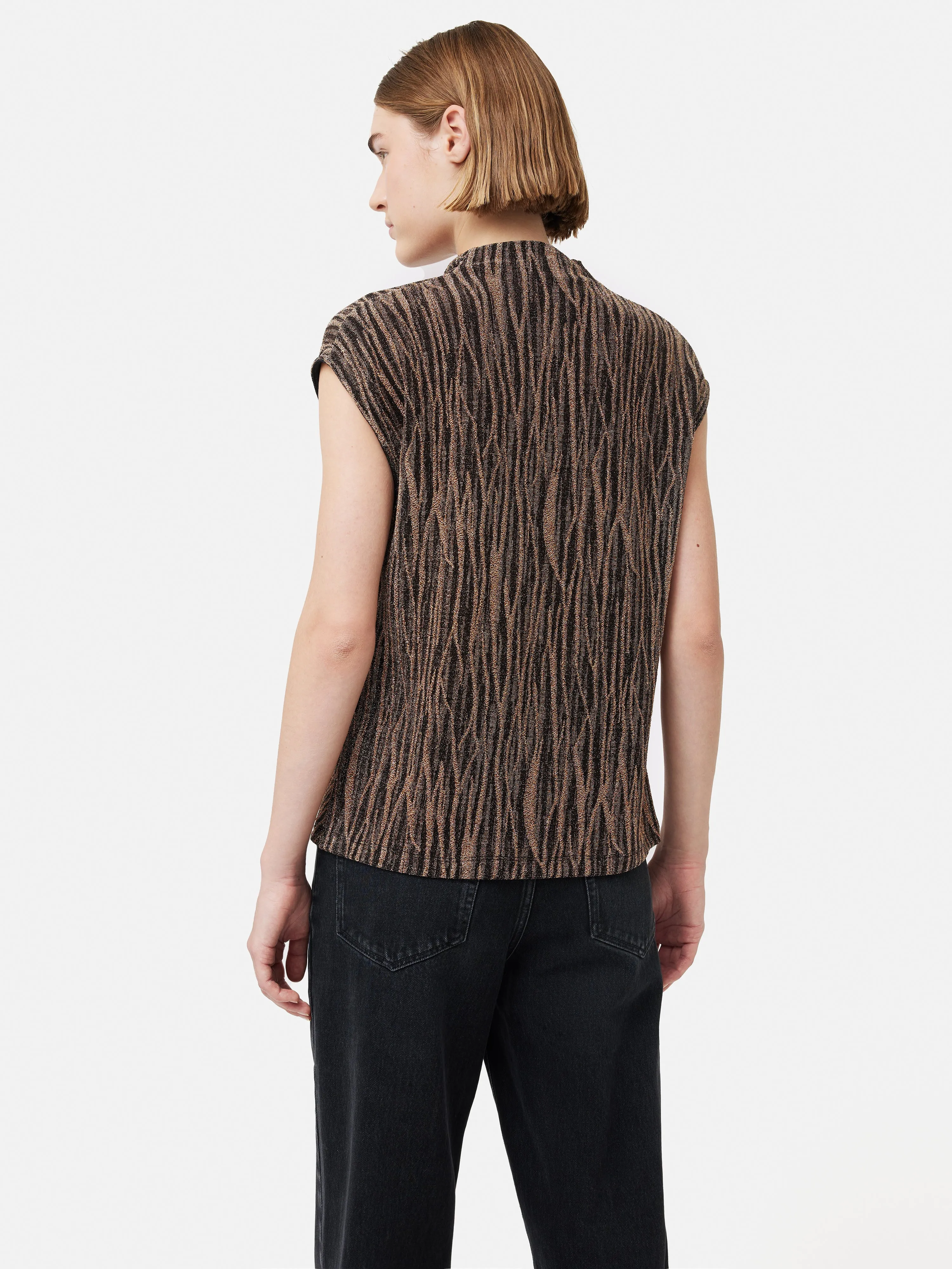 Sparkle Jersey Cowl Top | Gold sold by Jigsaw product image thumbnail 4