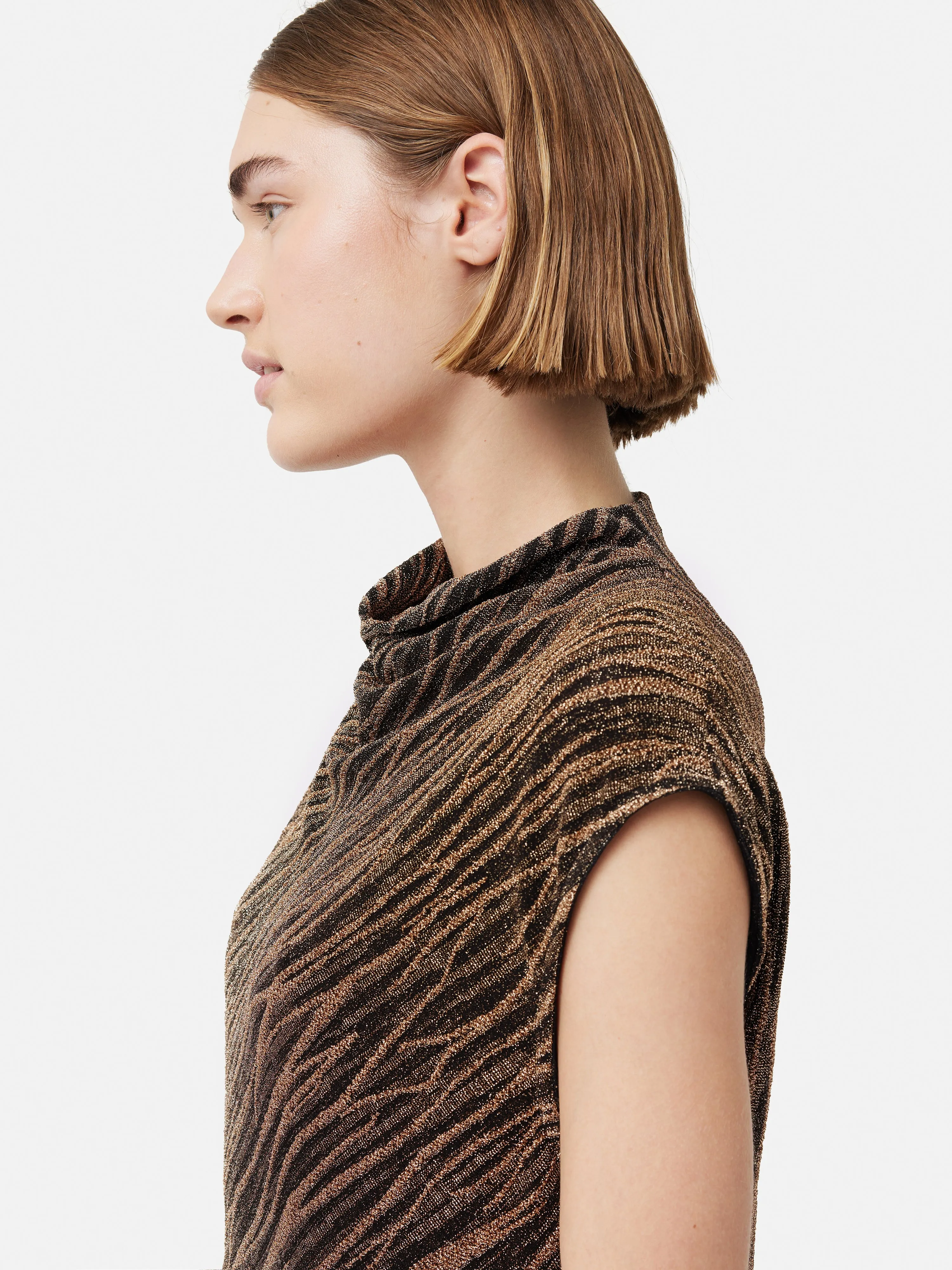 Sparkle Jersey Cowl Top | Gold sold by Jigsaw product image thumbnail 3