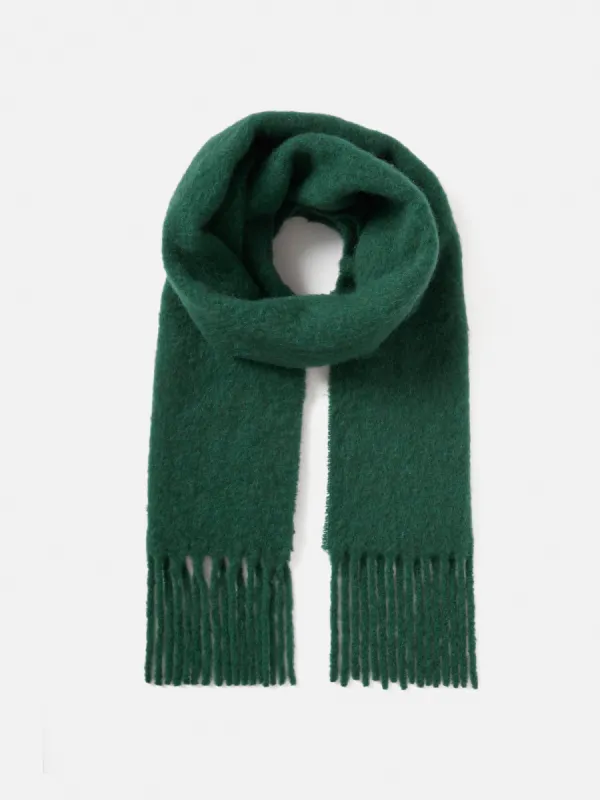 Alpaca Blend Fringed Scarf | Green sold by Jigsaw