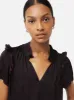 Recycled Satin Ruffle Top | Deep Purple sold by Jigsaw