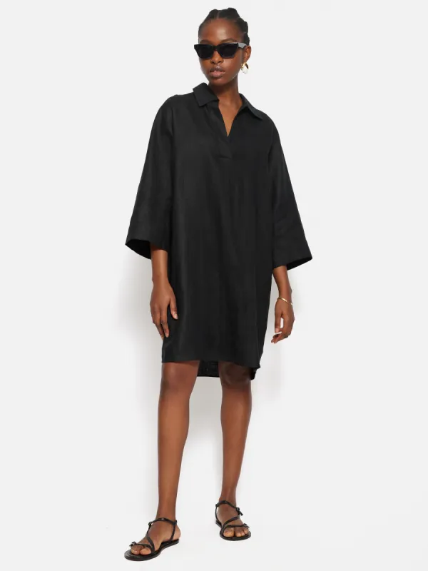 Linen Tunic Shirt Dress | Black sold by Jigsaw