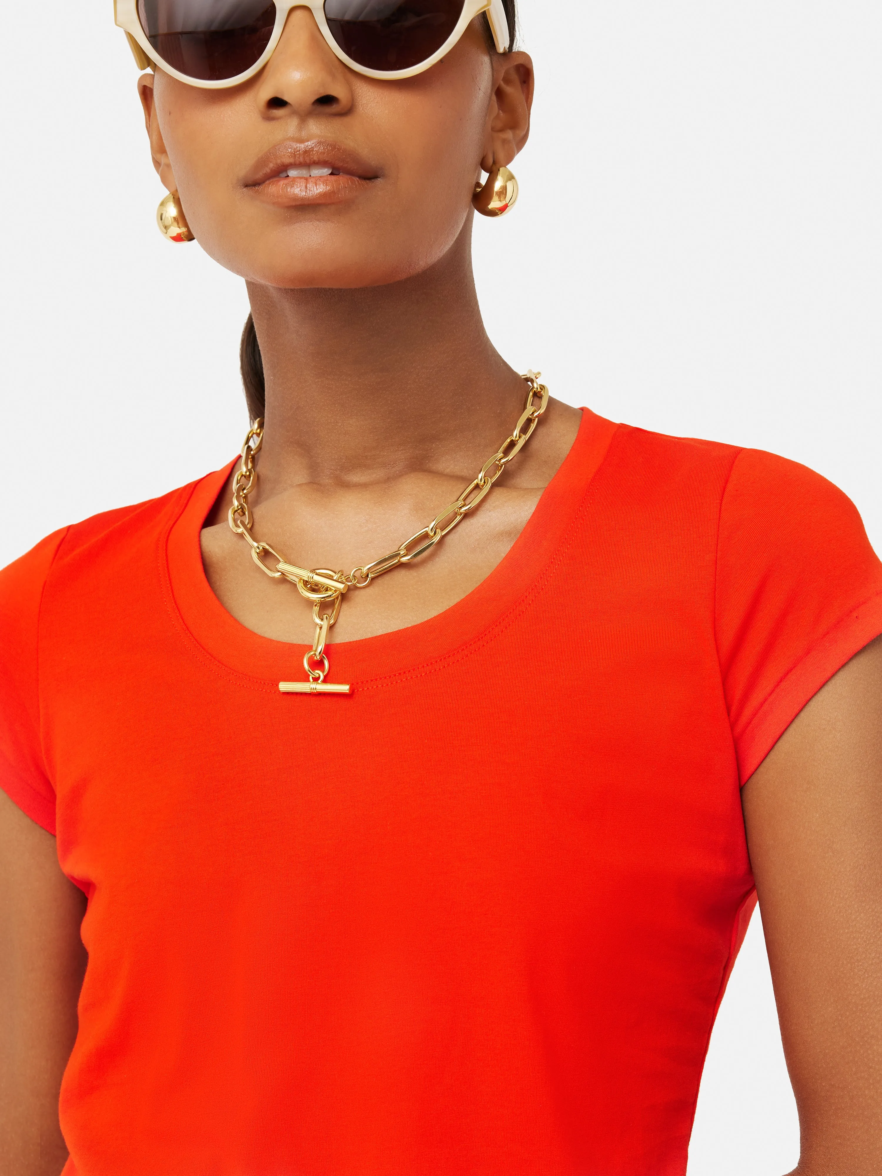 Supima Cotton Short Sleeve Tee | Molten Orange sold by Jigsaw product image thumbnail 2