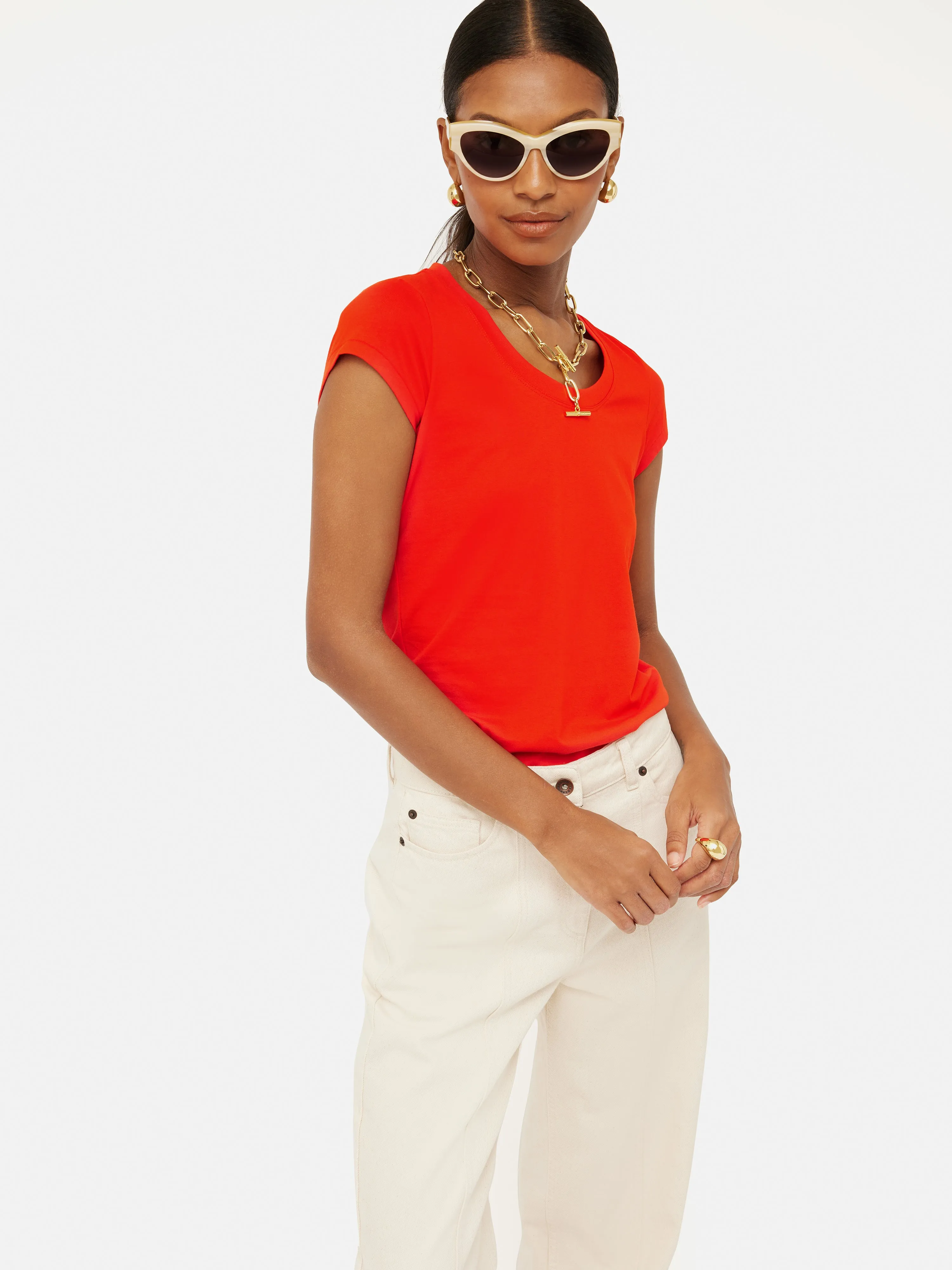 Supima Cotton Short Sleeve Tee | Molten Orange sold by Jigsaw