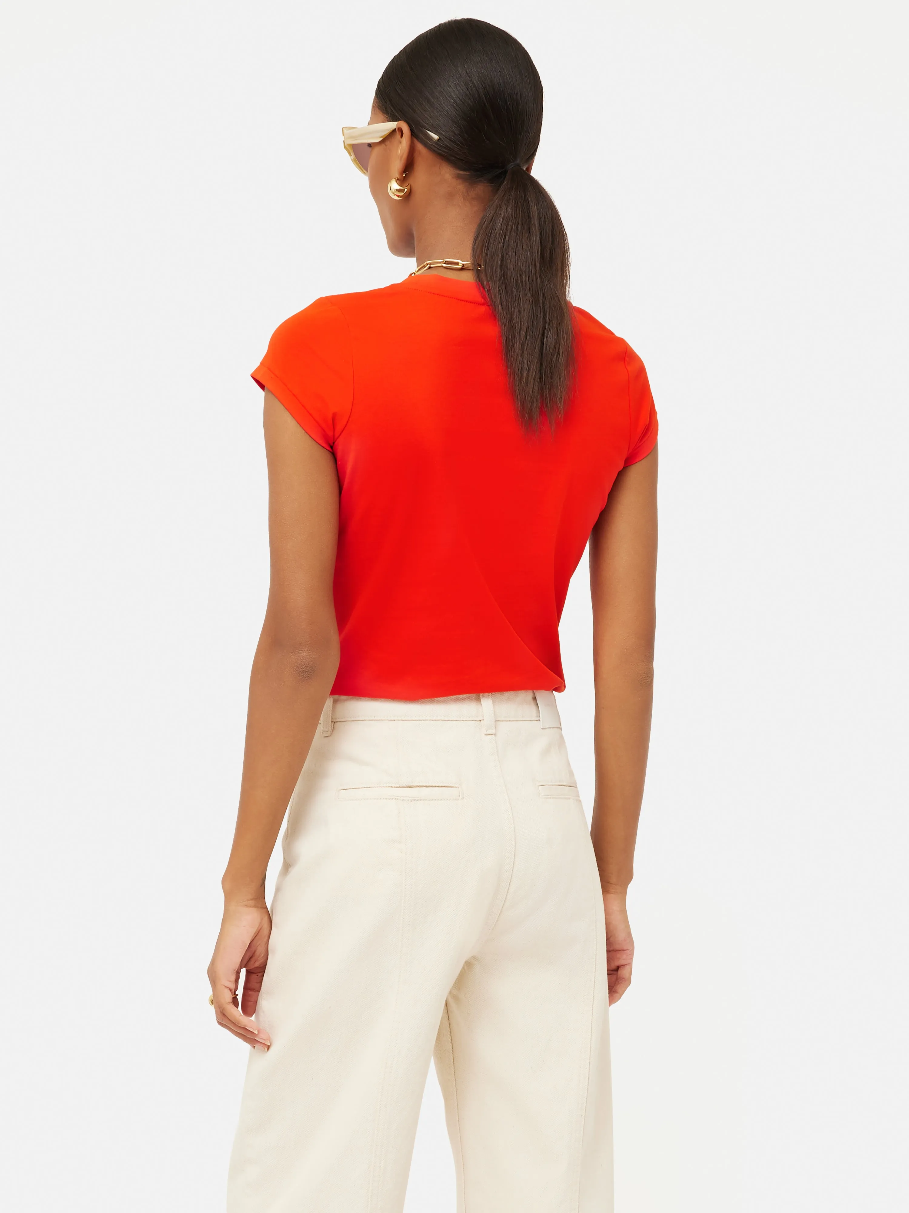 Supima Cotton Short Sleeve Tee | Molten Orange sold by Jigsaw product image thumbnail 5