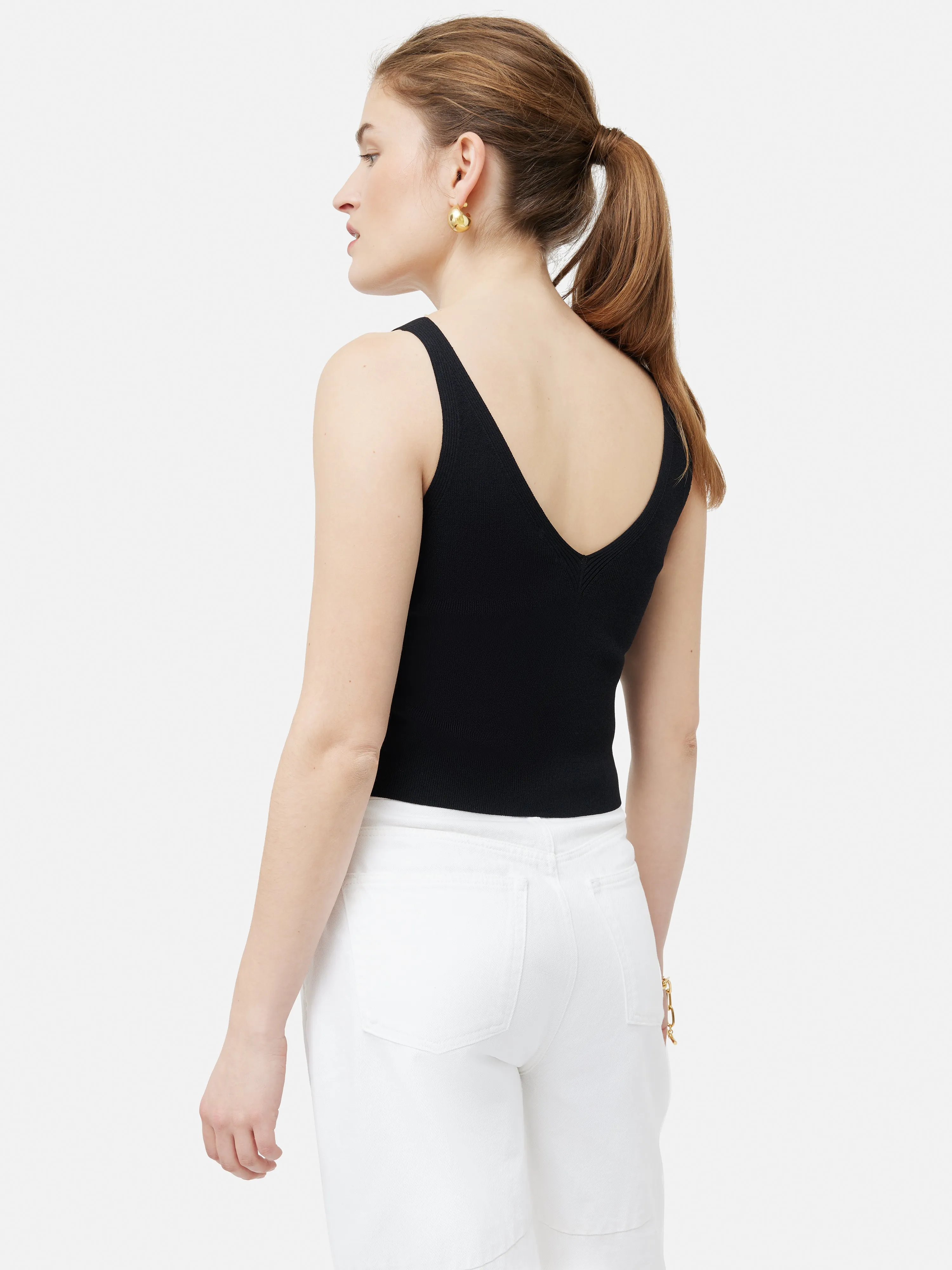 Ribbed Knit Tank Top | Black sold by Jigsaw product image thumbnail 4