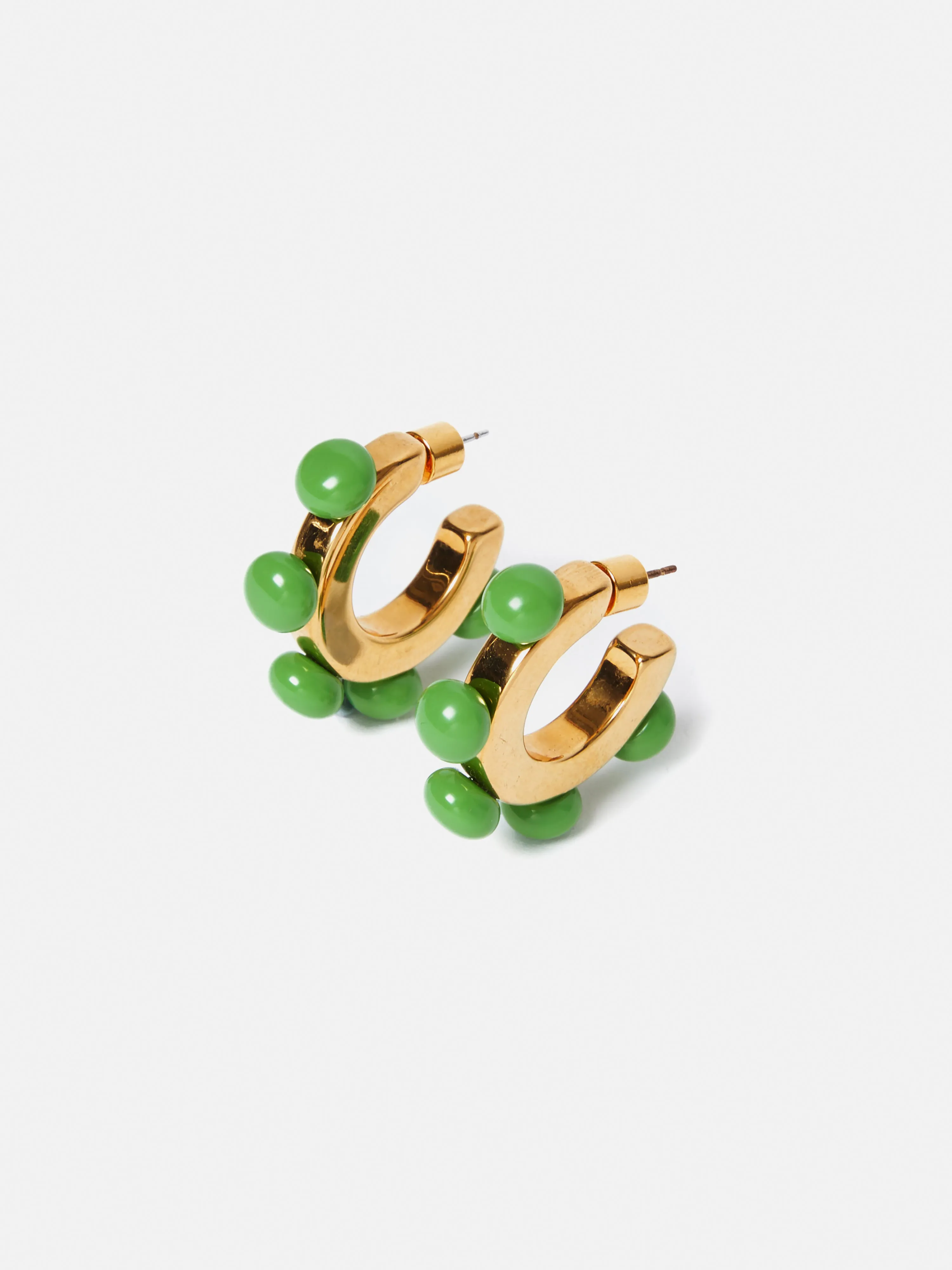Ball Hoop Earrings | Green sold by Jigsaw