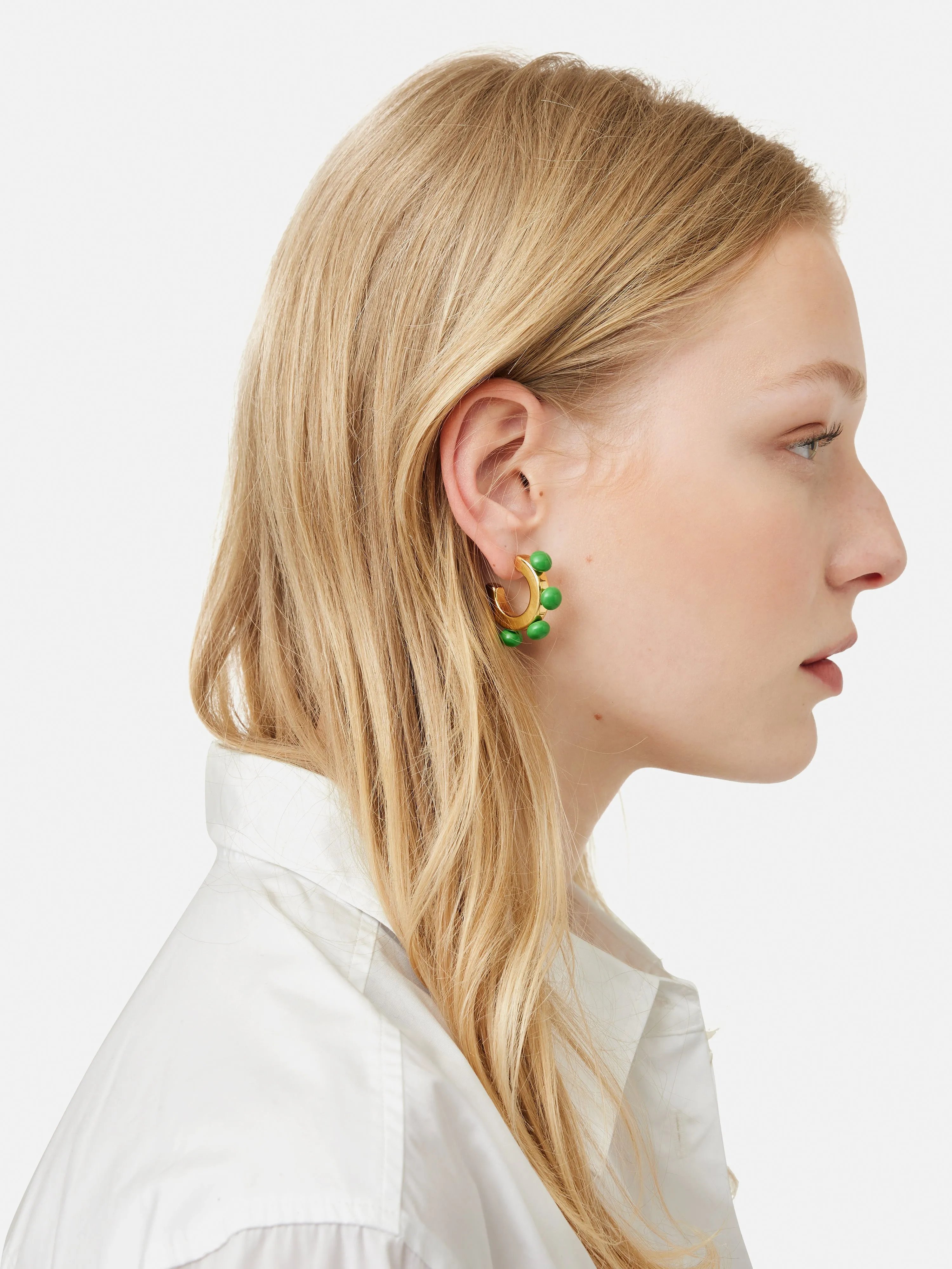 Ball Hoop Earrings | Green sold by Jigsaw product image thumbnail 4