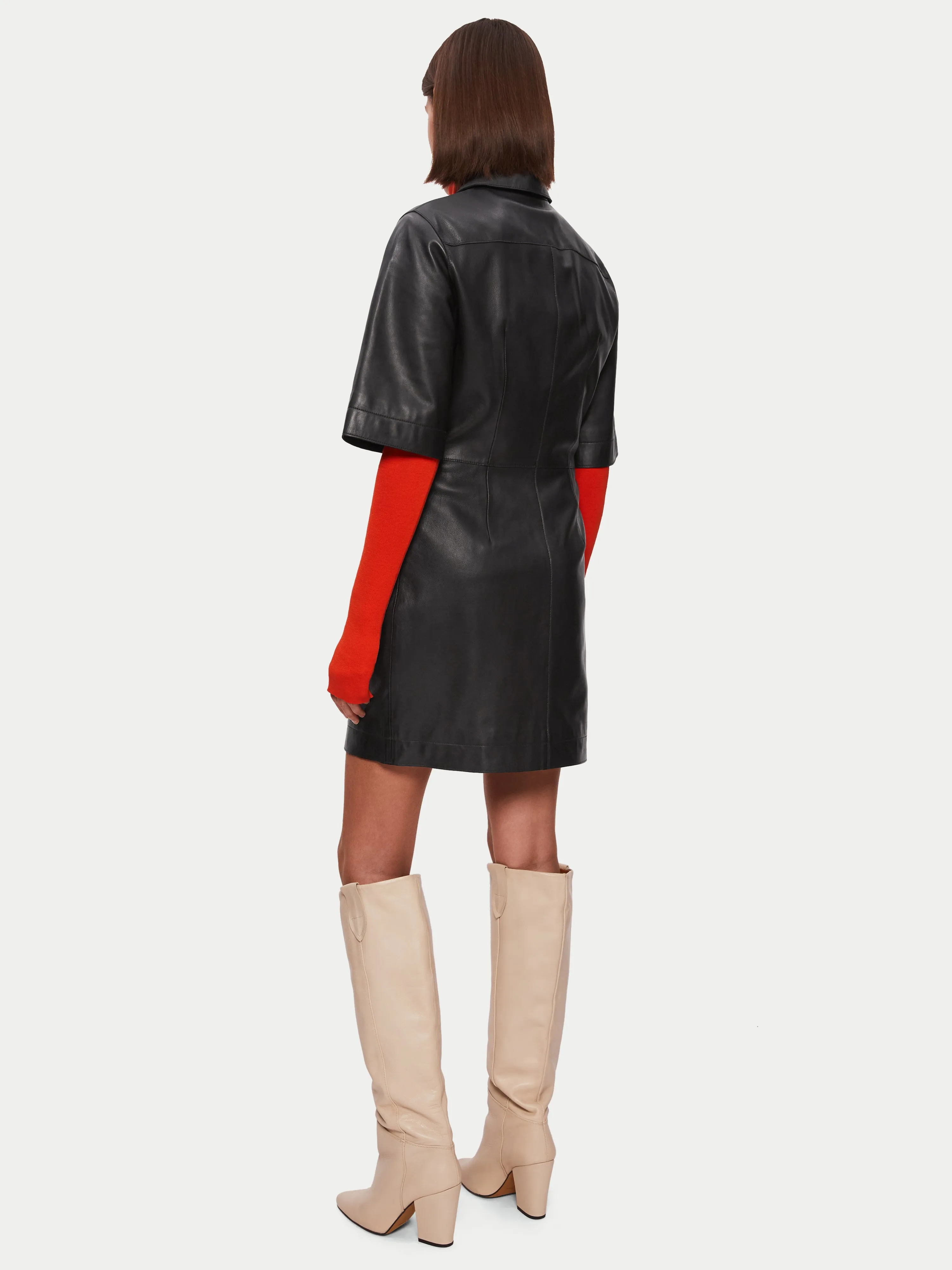 Leather Mini Dress | Black sold by Jigsaw product image thumbnail 5