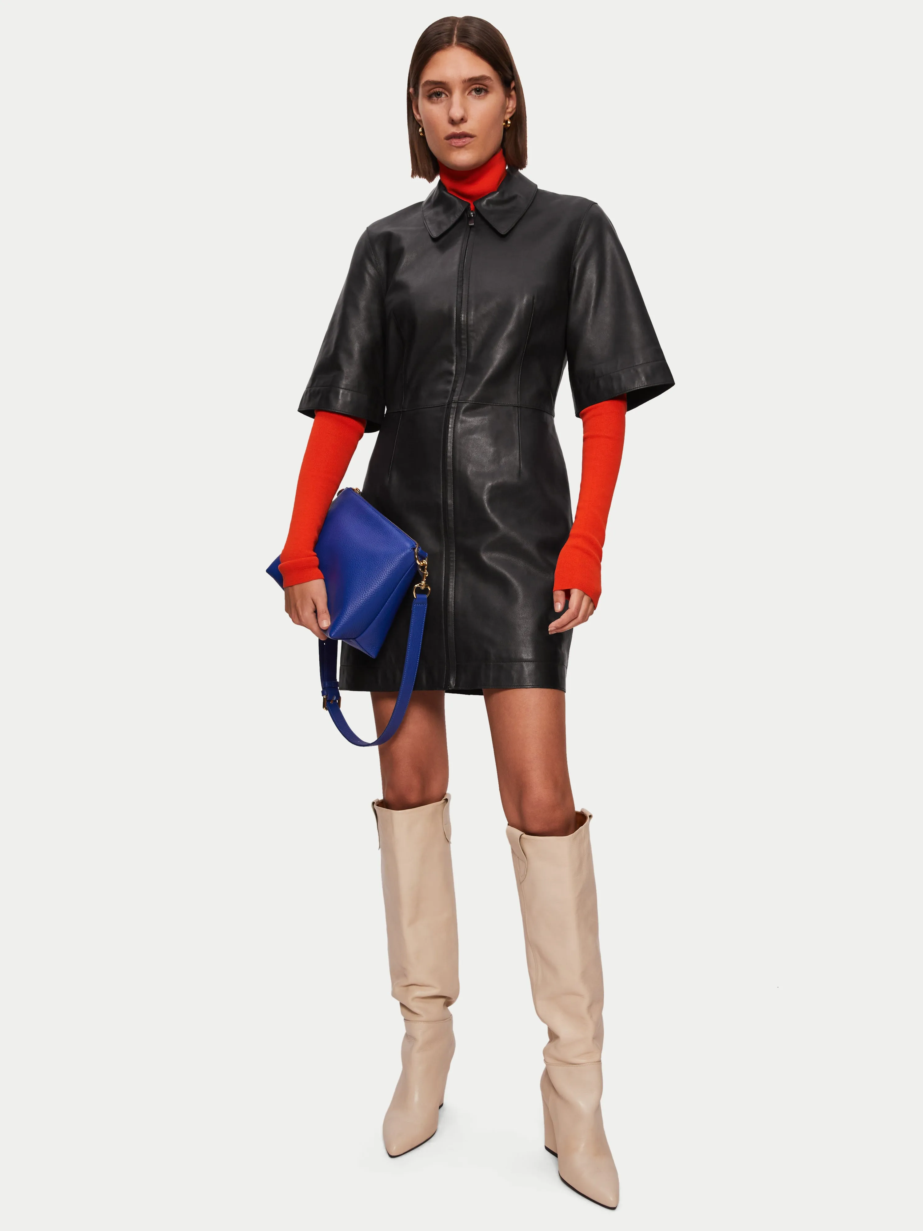 Leather Mini Dress | Black sold by Jigsaw product image thumbnail 3