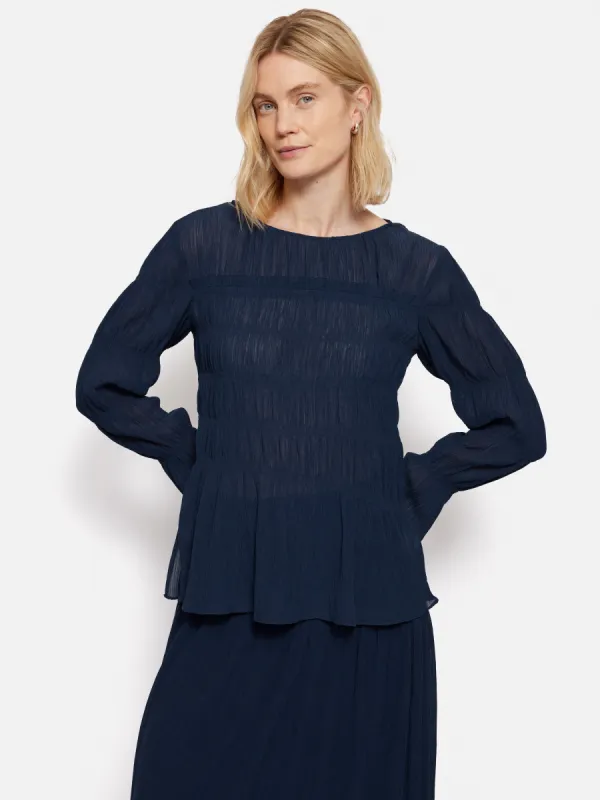 Gauze Viscose Ruched Top | Blue sold by Jigsaw