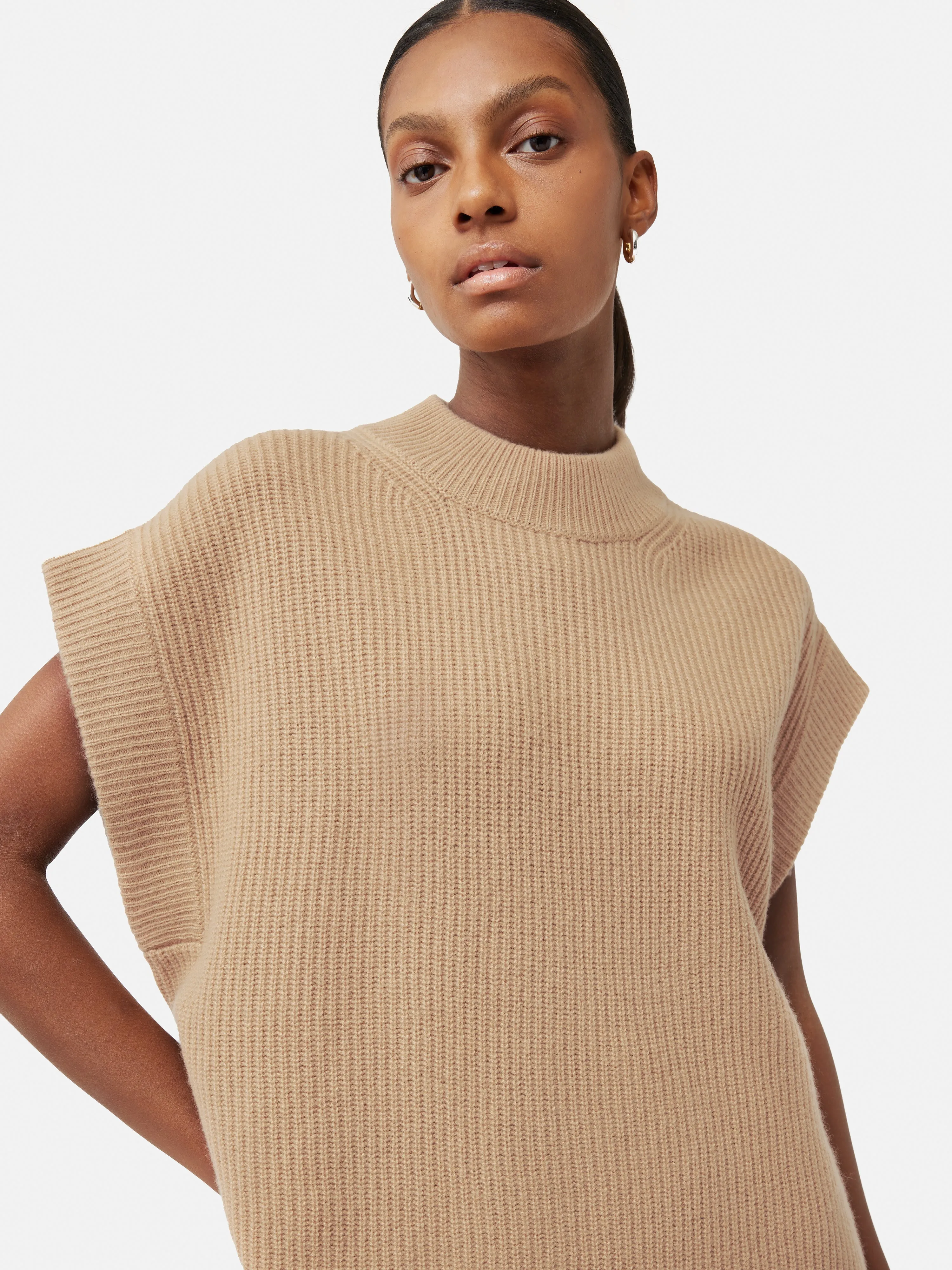 Merino Cashmere Ribbed Tunic | Camel sold by Jigsaw product image thumbnail 2