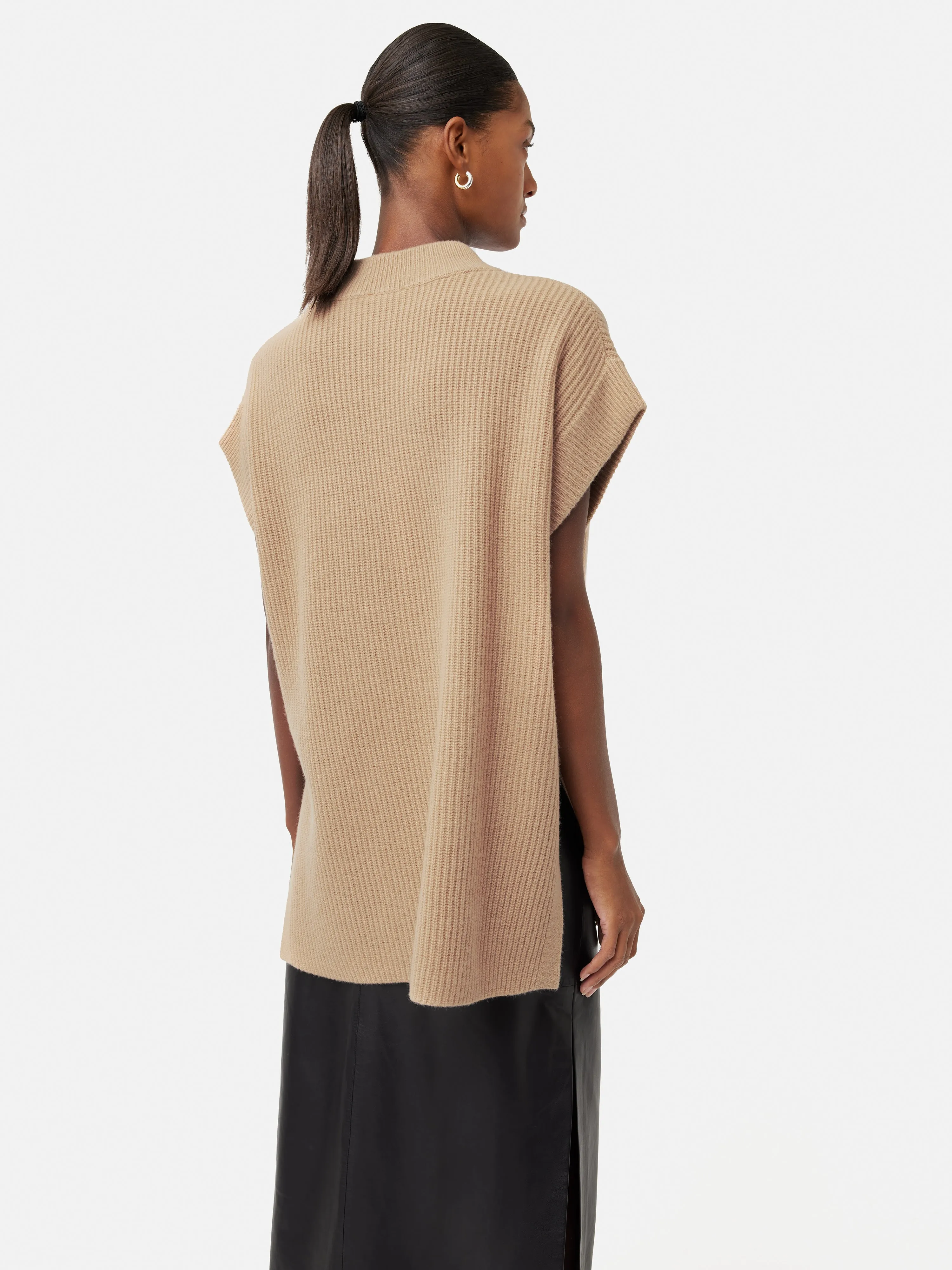 Merino Cashmere Ribbed Tunic | Camel sold by Jigsaw product image thumbnail 5