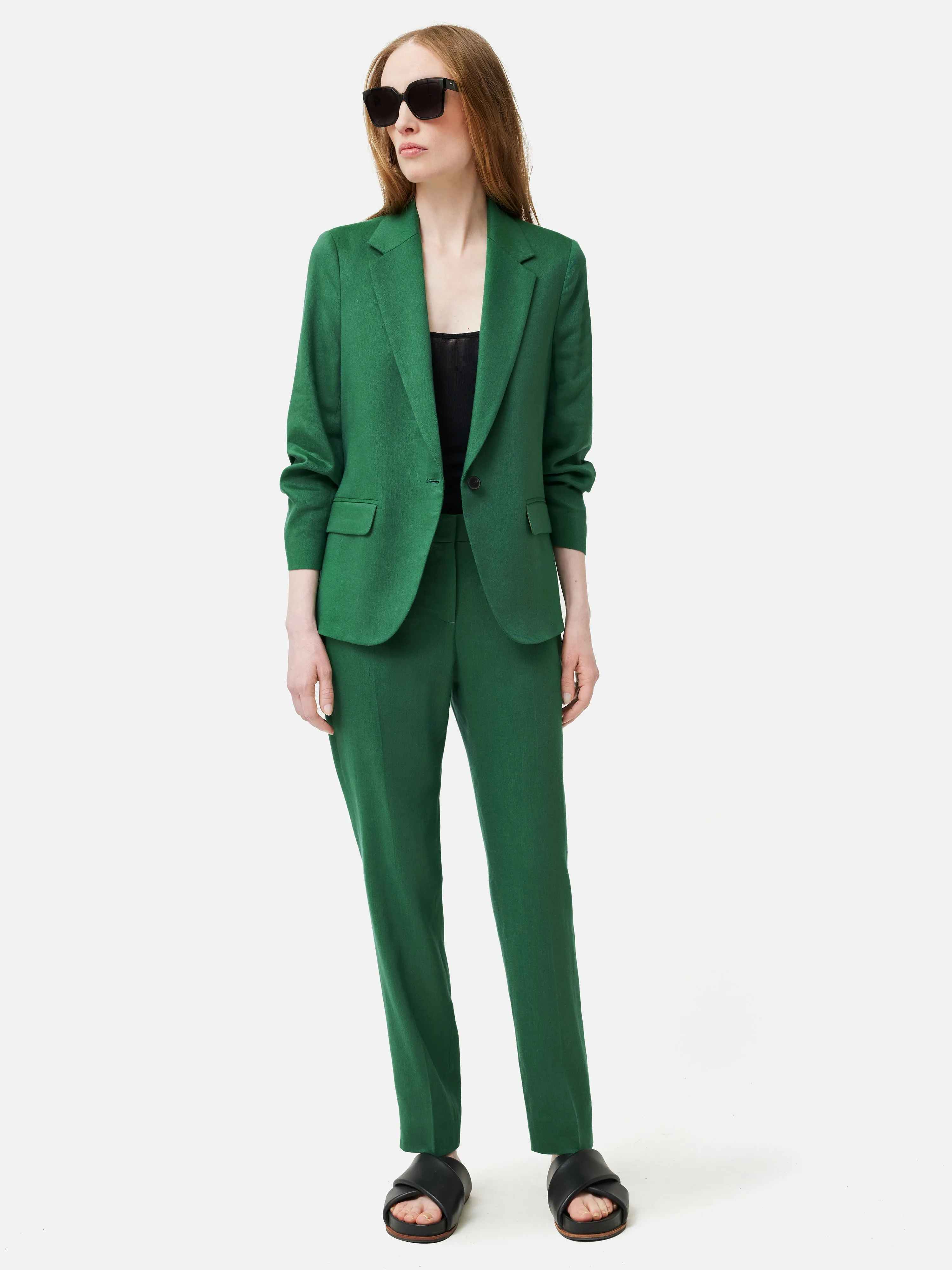Portofino Linen Brook Blazer | Green sold by Jigsaw product image thumbnail 5
