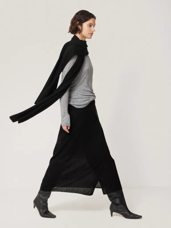 Soft Gauzy Knit Scarf | Black sold by Jigsaw
