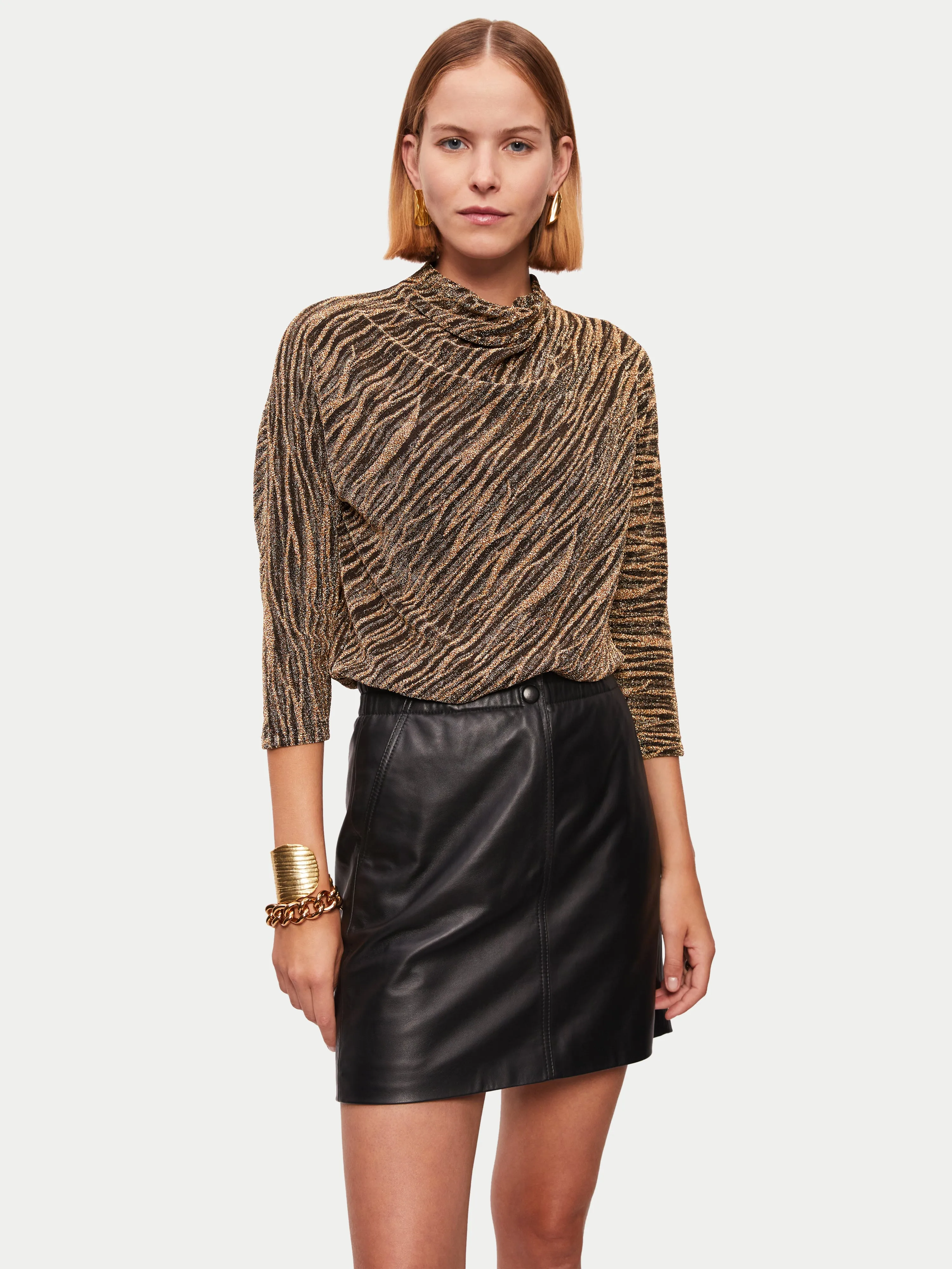 Sparkle Draped Neck Top | Gold sold by Jigsaw product image thumbnail 3