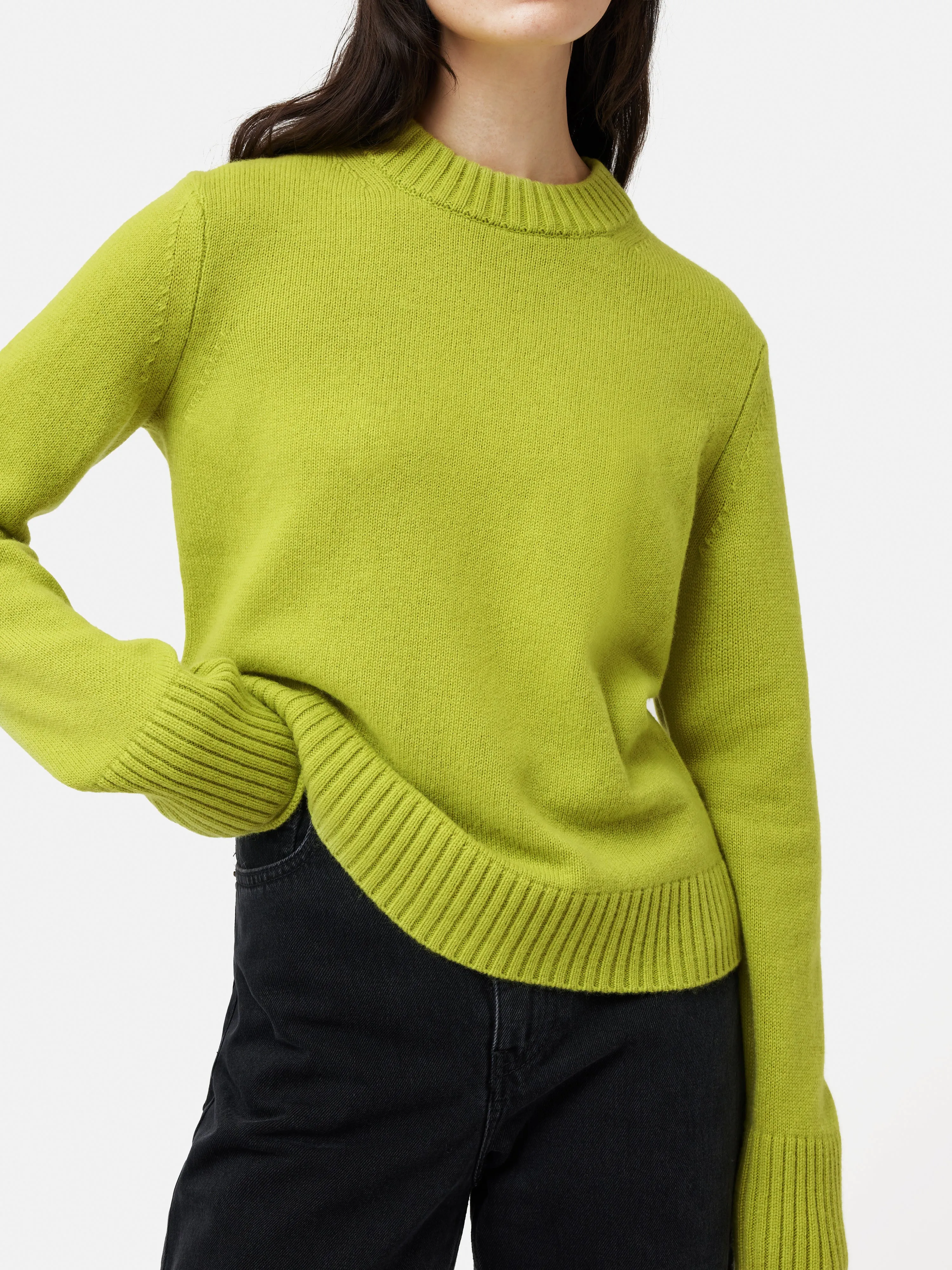 Compact Wool Cashmere Blend Jumper | Lime sold by Jigsaw product image thumbnail 5