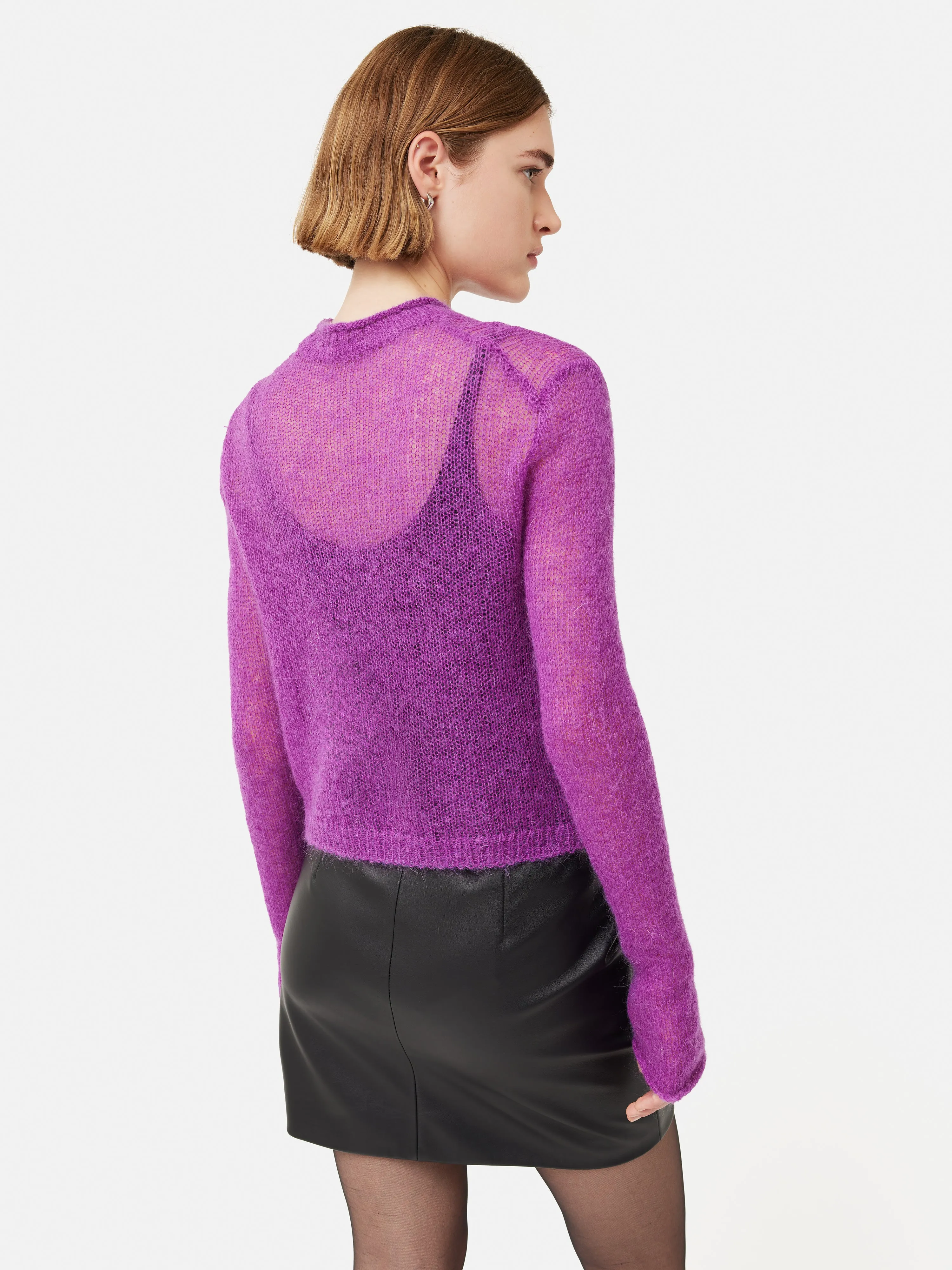 Mohair Blend Gauzy Knit Jumper | Pink sold by Jigsaw product image thumbnail 5