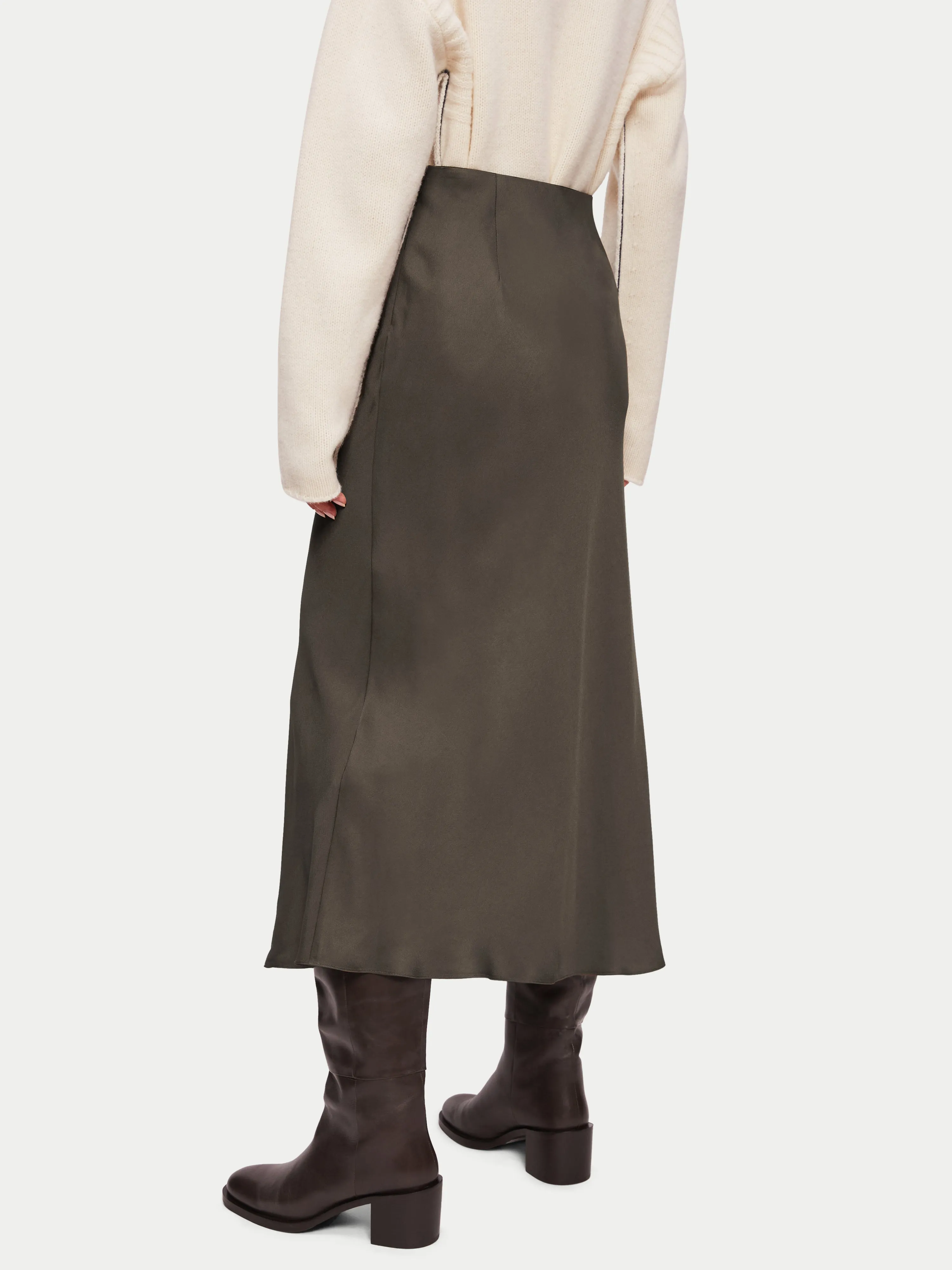 Bias Cut Maxi Skirt | Warm Smoke sold by Jigsaw product image thumbnail 4