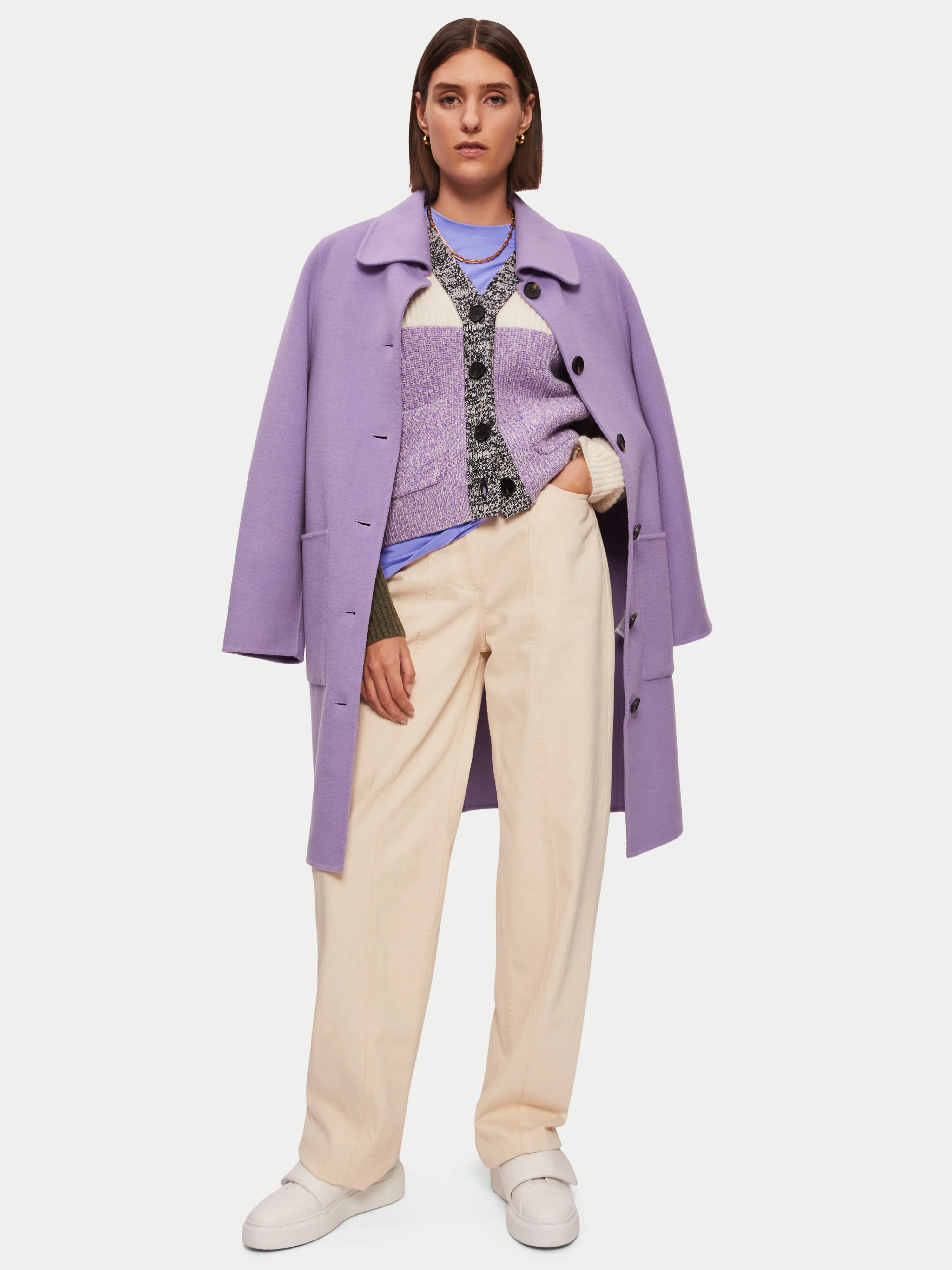 Supima Cotton Crew Neck Tee | Violet sold by Jigsaw product image thumbnail 2