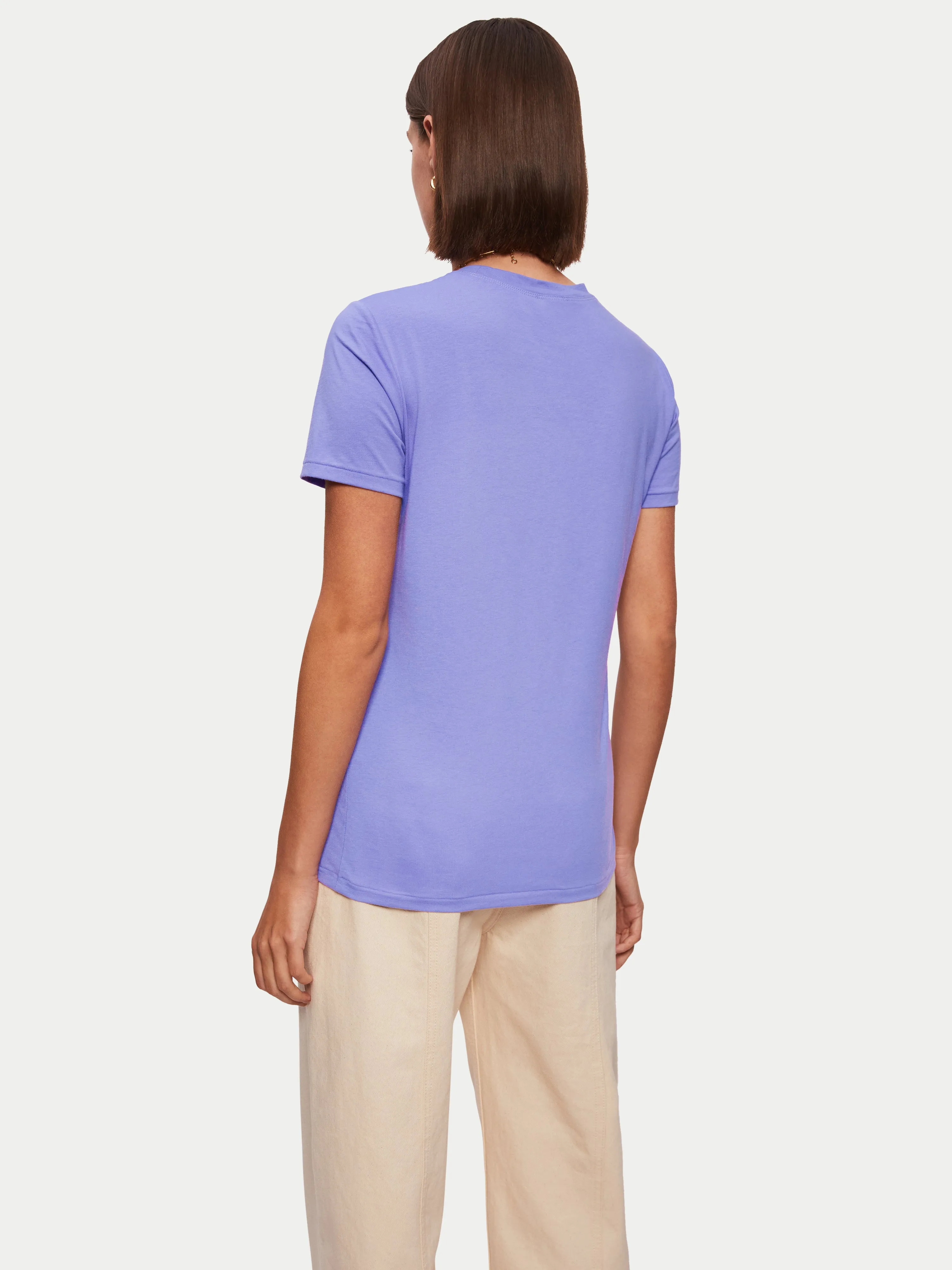 Supima Cotton Crew Neck Tee | Violet sold by Jigsaw product image thumbnail 5