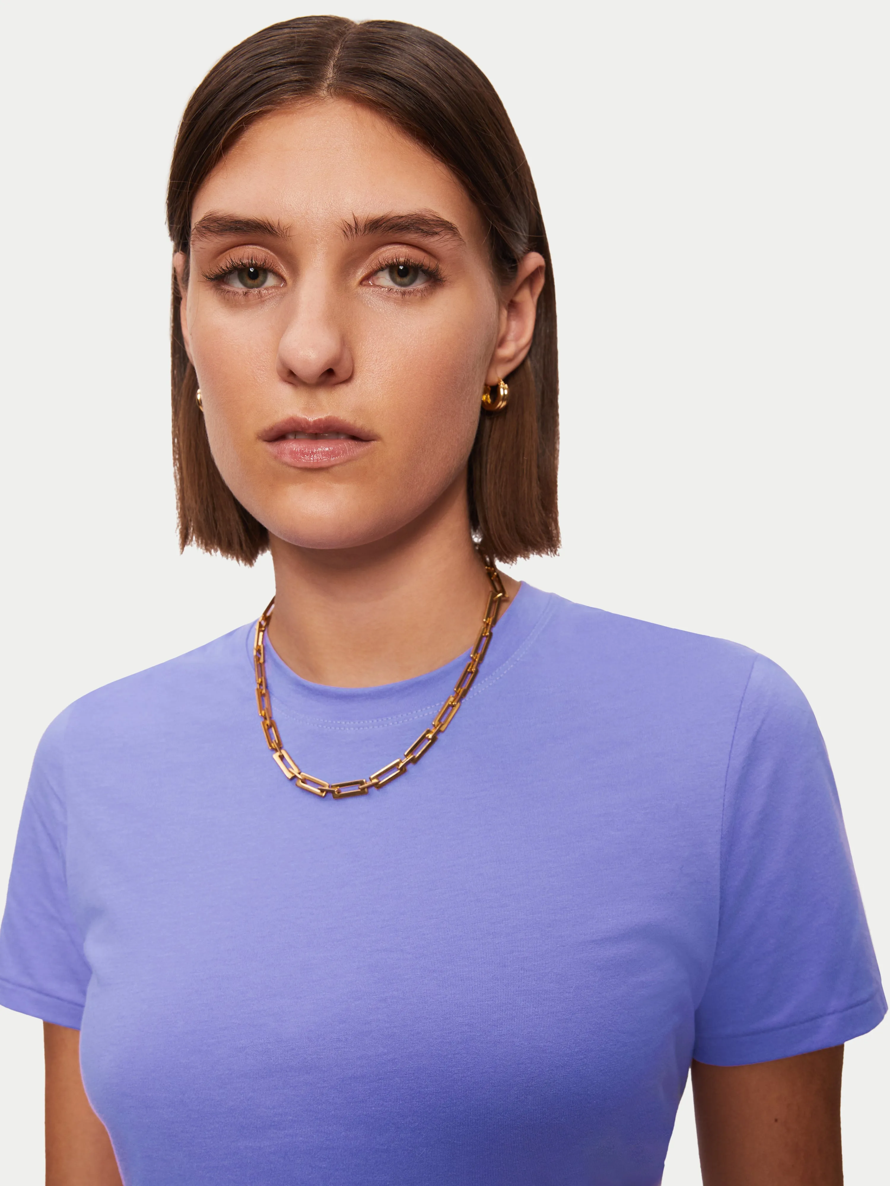 Supima Cotton Crew Neck Tee | Violet sold by Jigsaw product image thumbnail 4