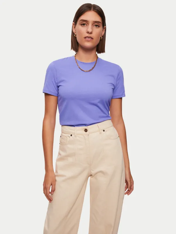 Supima Cotton Crew Neck Tee | Violet sold by Jigsaw