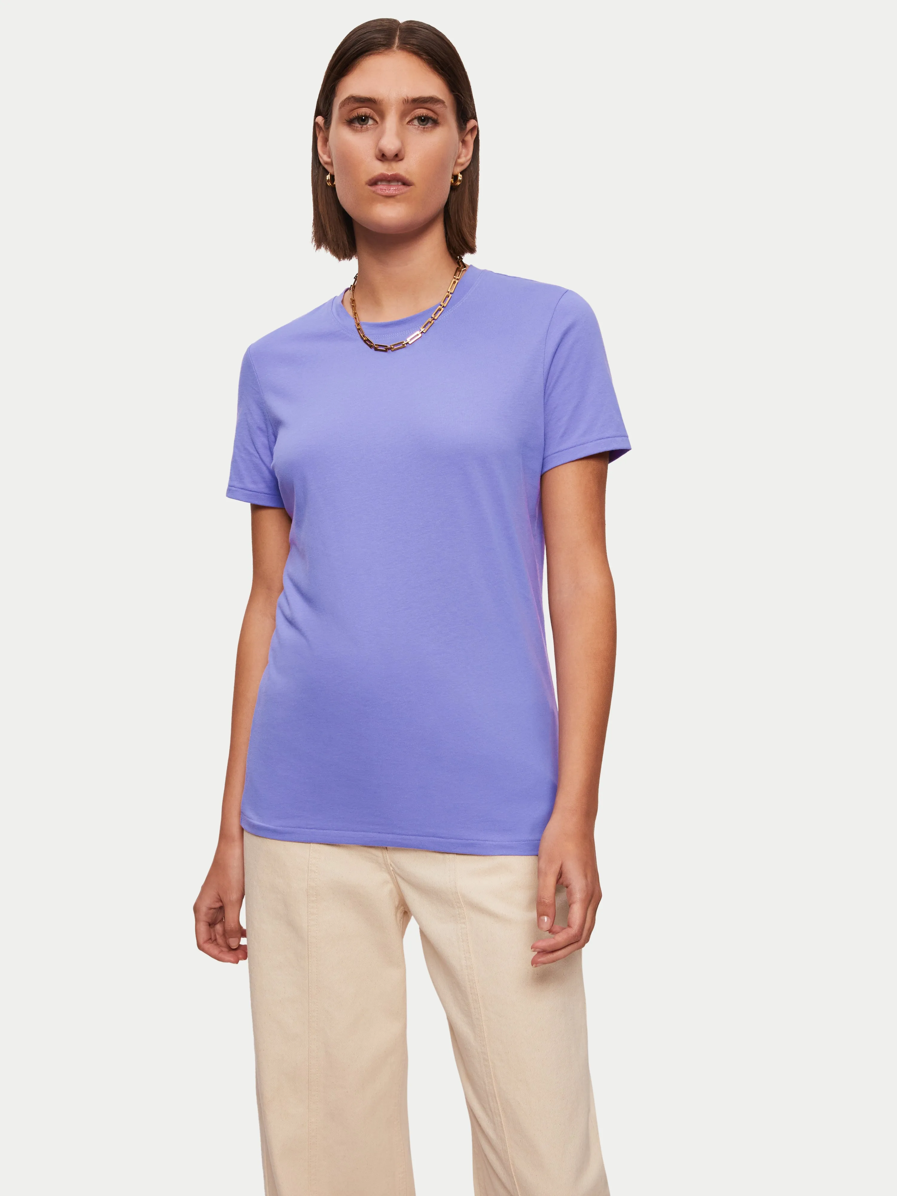 Supima Cotton Crew Neck Tee | Violet sold by Jigsaw product image thumbnail 3
