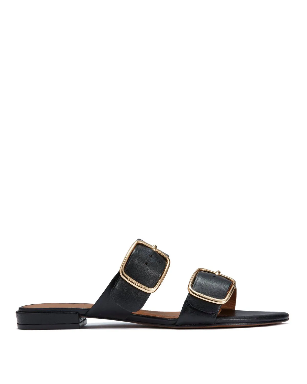 Ayton Leather Flat Sandal | Black sold by Jigsaw