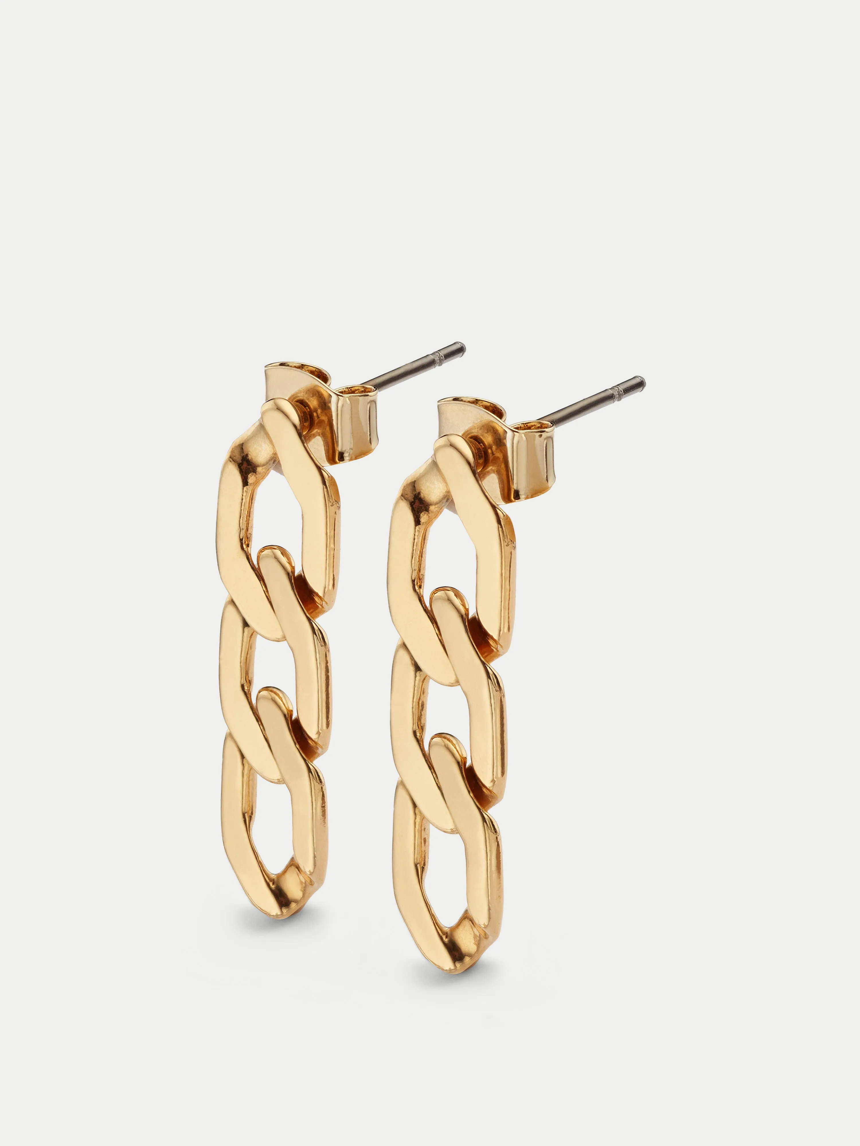 Flat Chain Drop Earing | Gold sold by Jigsaw