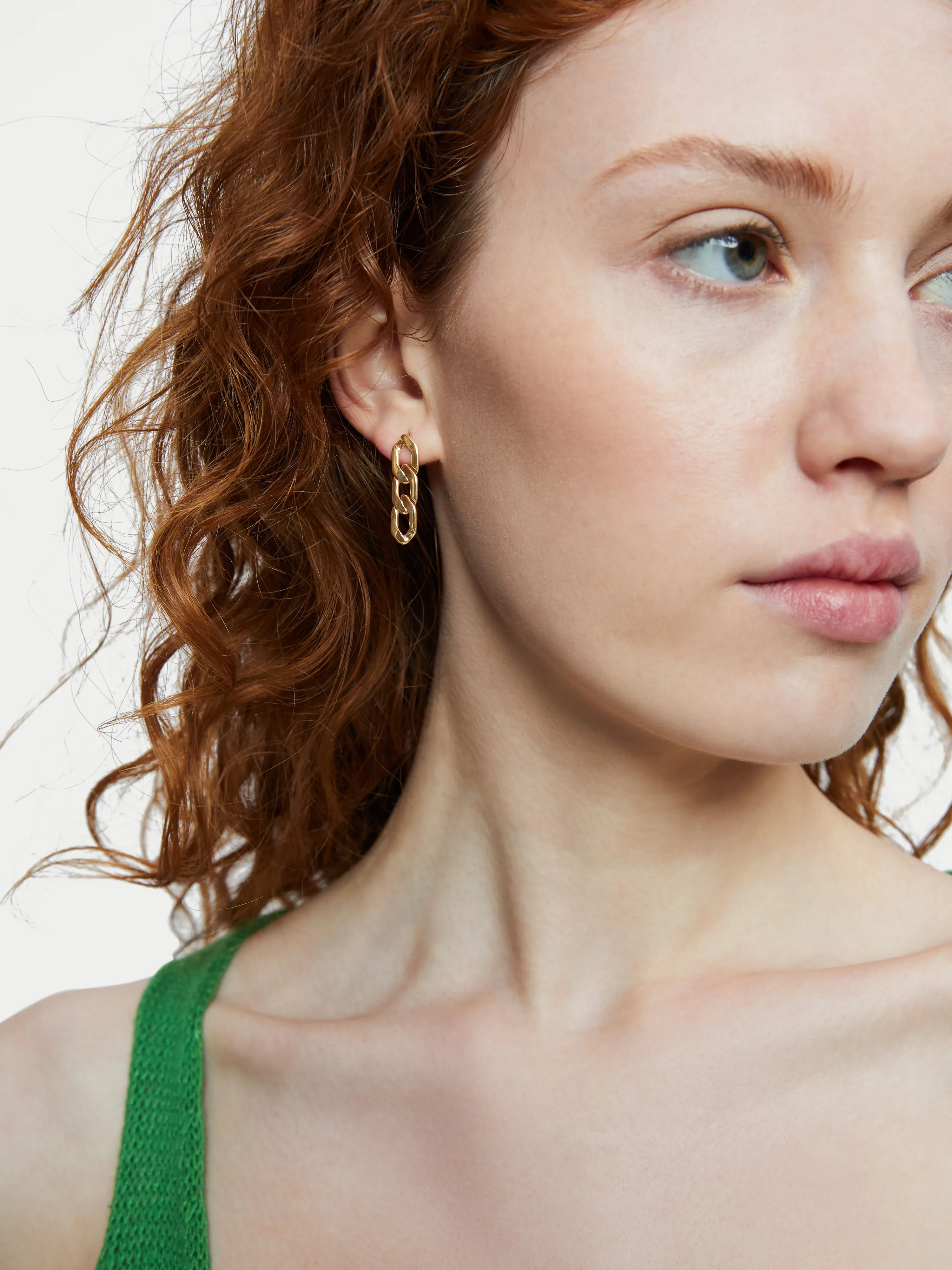 Flat Chain Drop Earing | Gold sold by Jigsaw product image thumbnail 3