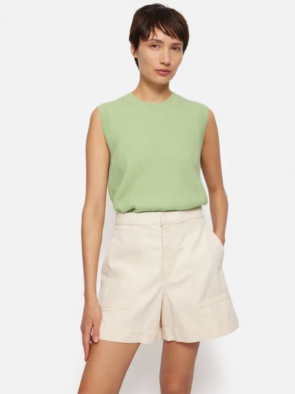 Cotton Blend Crew Tank | Pistachio sold by Jigsaw